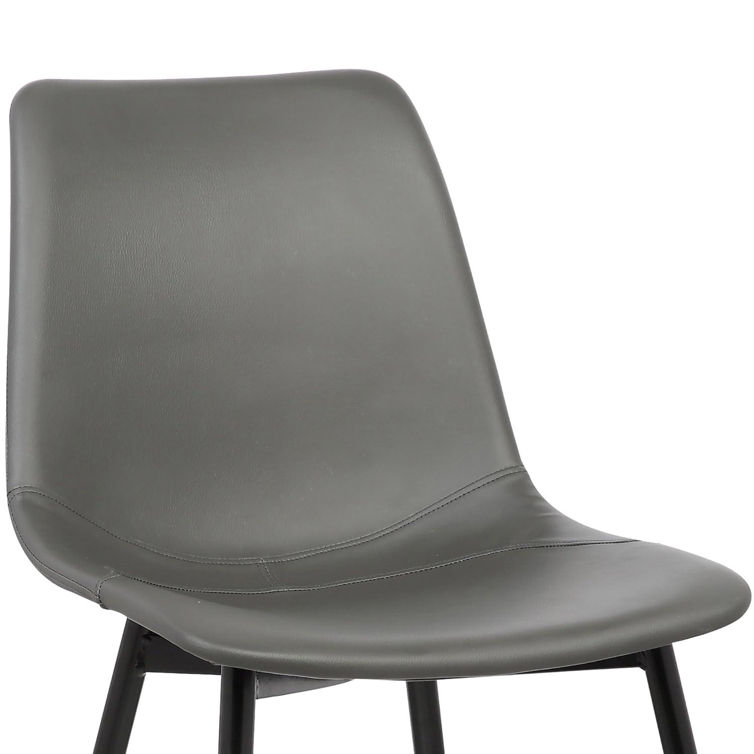 Monte Contemporary Dining Chair Faux Leather with Black Powder Coated Metal Legs - Armen Living