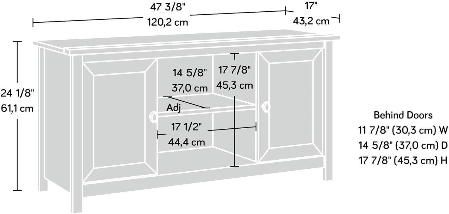 Salt Oak 47" TV Stand with Cabinet and Adjustable Shelves