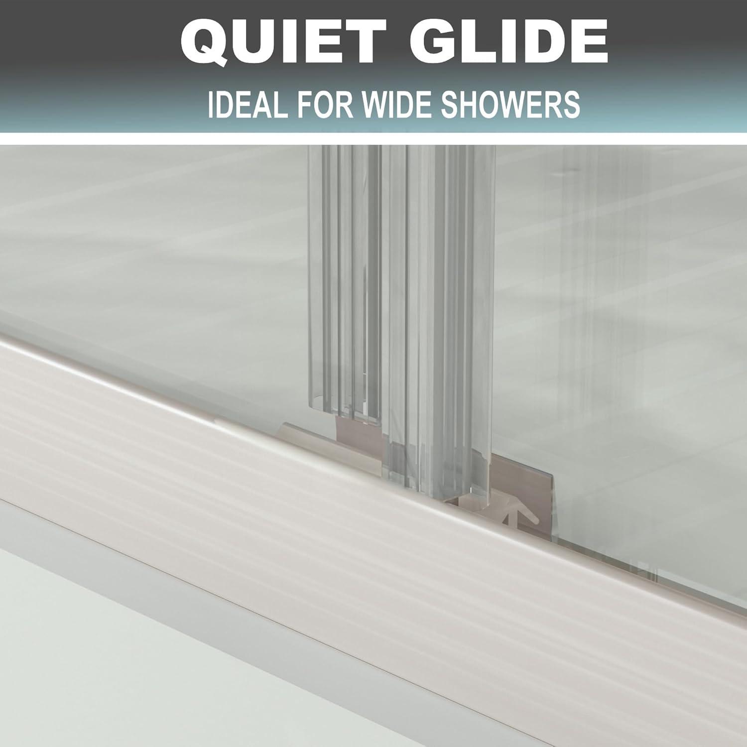 56-60 in.W x 72 in.H Semi-Frameless Sliding Shower DoorClear SGCC Tempered Glass.