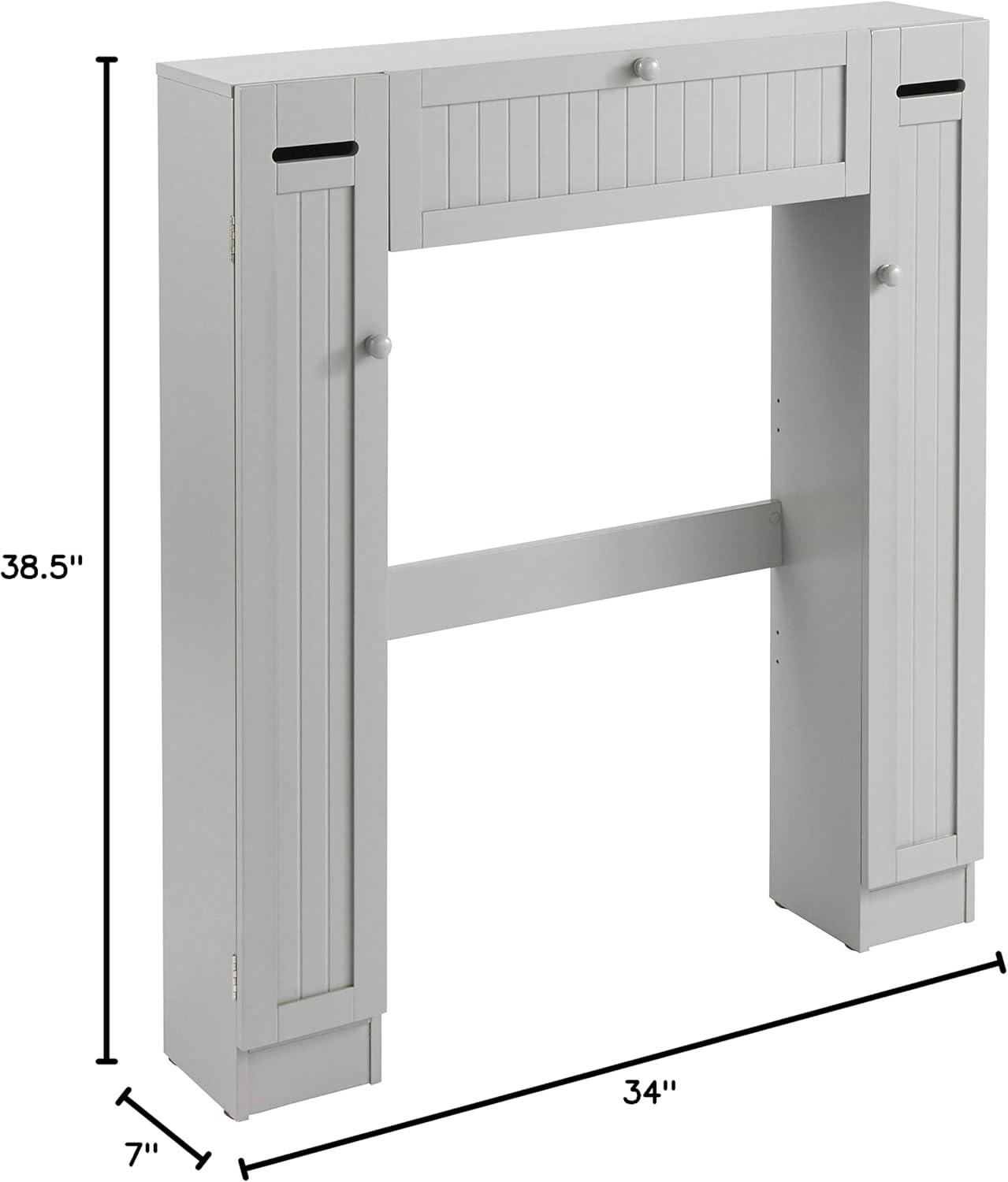 Gray MDF Living Room Cabinet with Adjustable Shelving