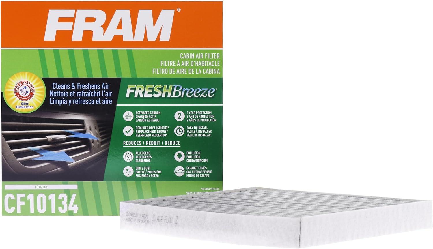 FRAM Fresh Breeze Cabin Air Filter, CF10134 Fits select: 2007-2016 HONDA CR-V, 2006-2015 HONDA CIVIC