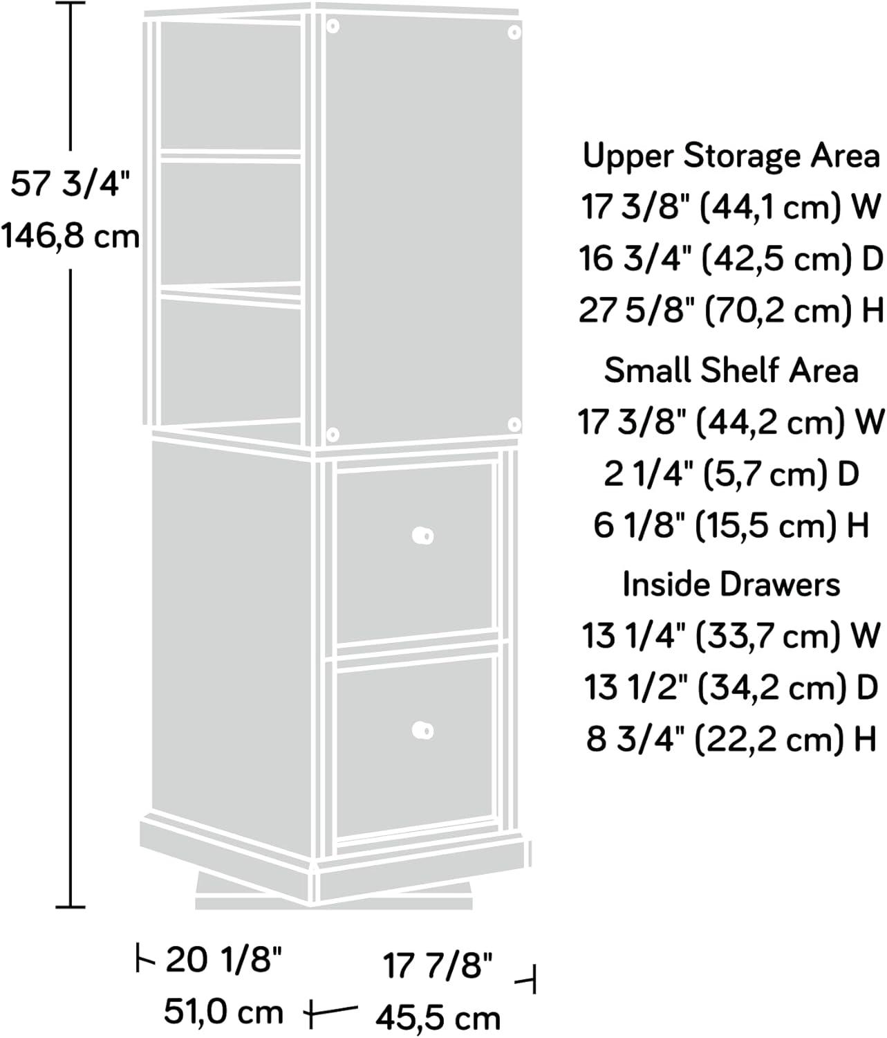 Mystic Oak Adjustable Craft Tower with White Shelves