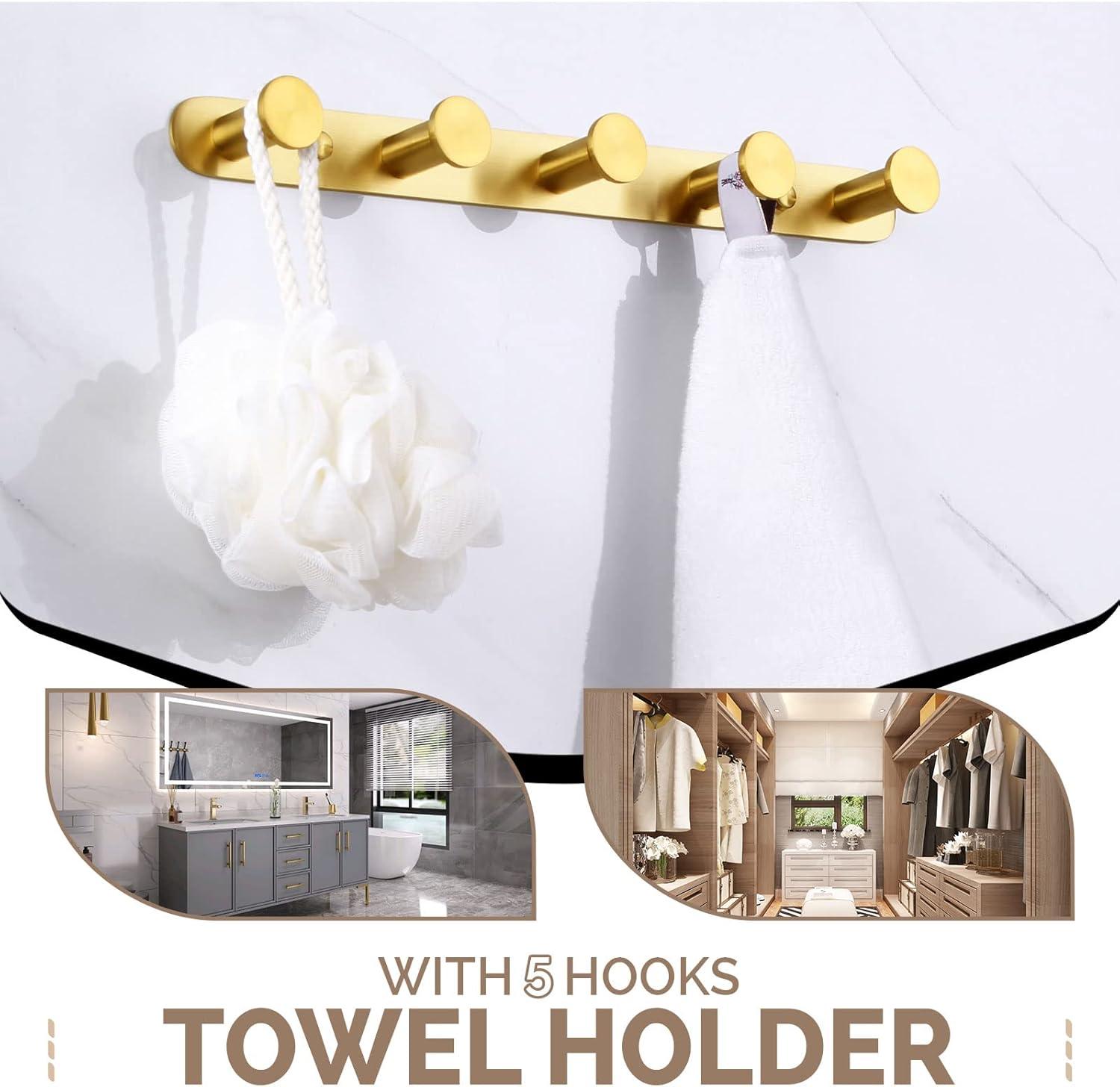 Stainless Steel Wall Mounted Towel Hook Rack