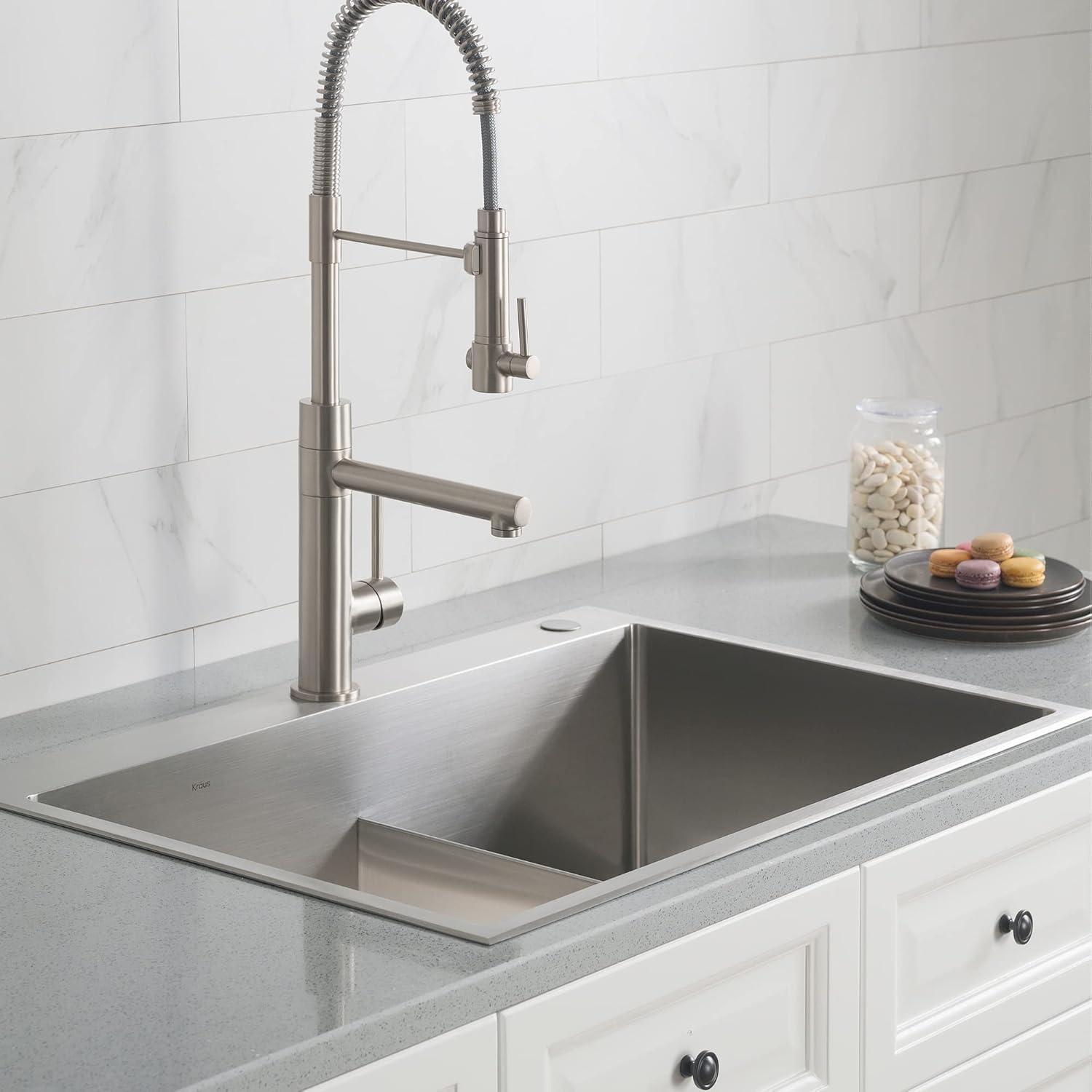 KRAUS Standart PRO Drop In 16 Gauge Bar Stainless Steel Kitchen Sink