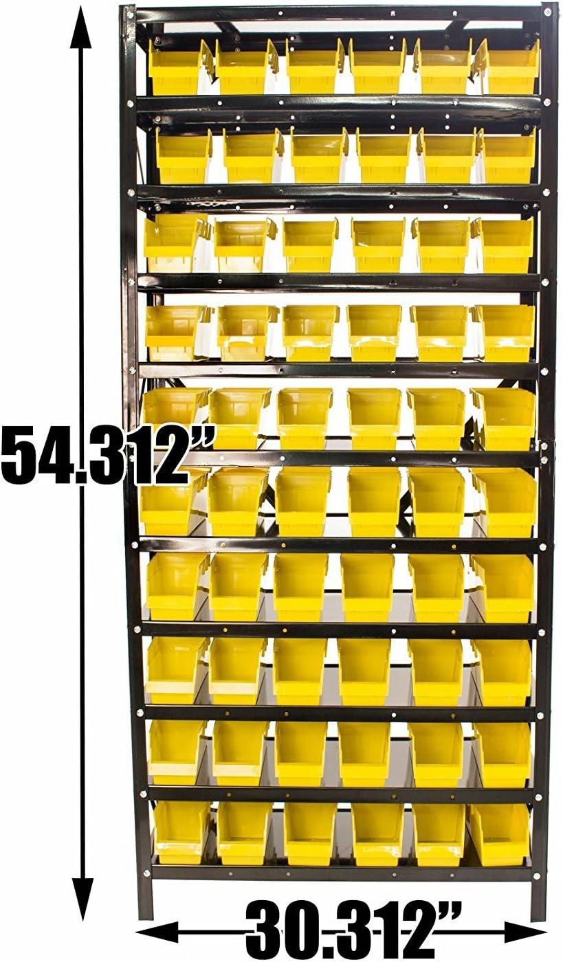 Erie Tools® 60 Bin Parts Rack Storage Shop Garage Organizer Nuts Bolts Parts