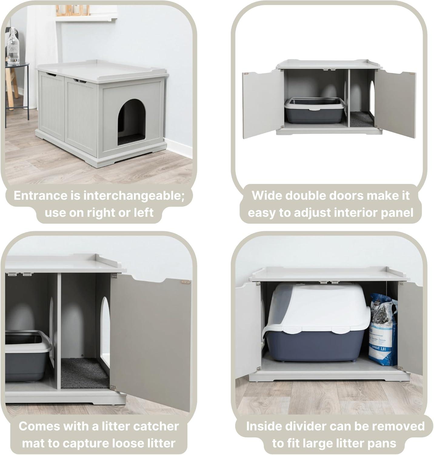 TRIXIE TRIXIE XL Furniture Style Litter Box Enclosure and Pet Home, Hidden Cat Litter Box