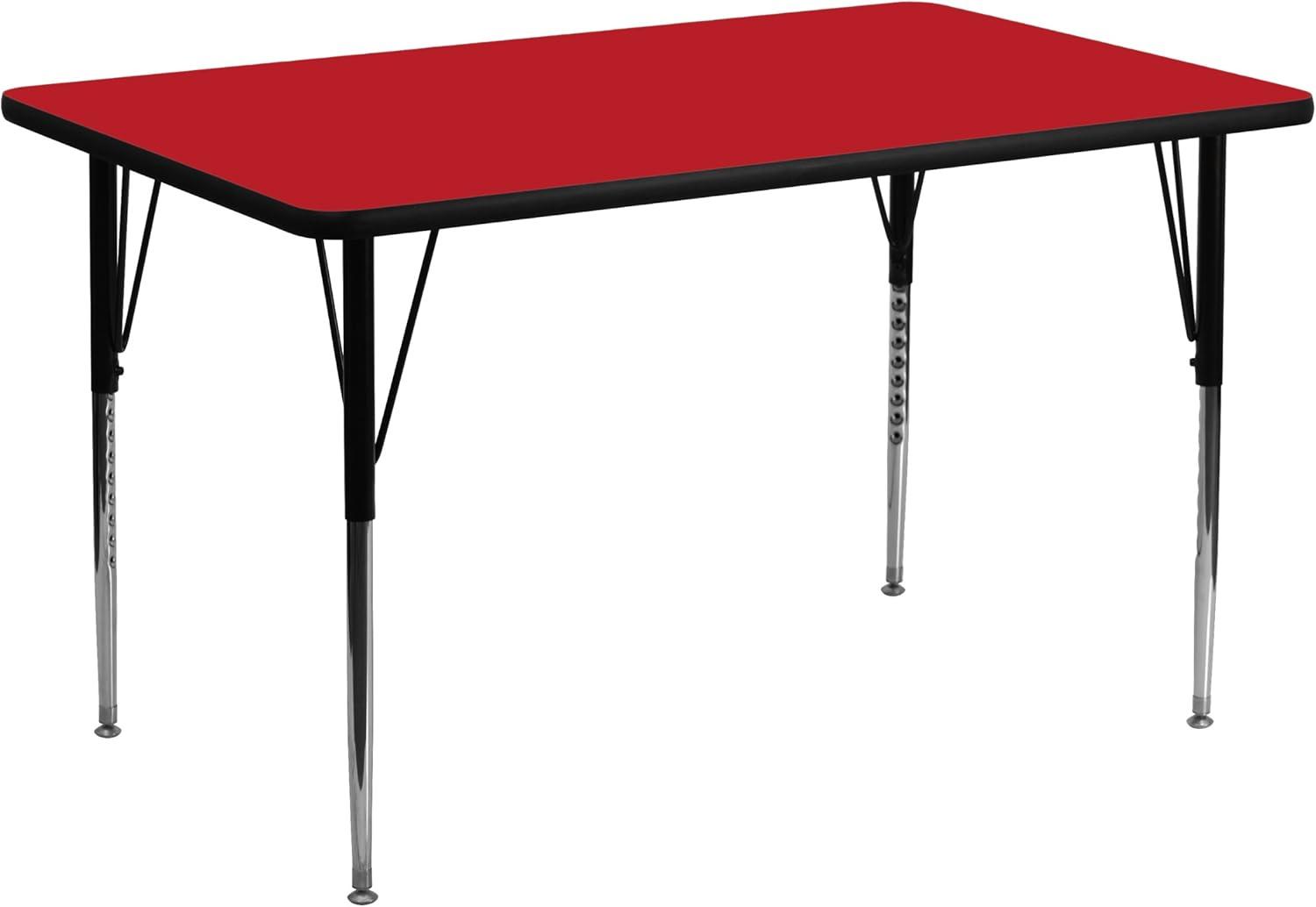 Goddard 24''W x 48''L Rectangular HP Laminate Activity Table - Adjustable Legs