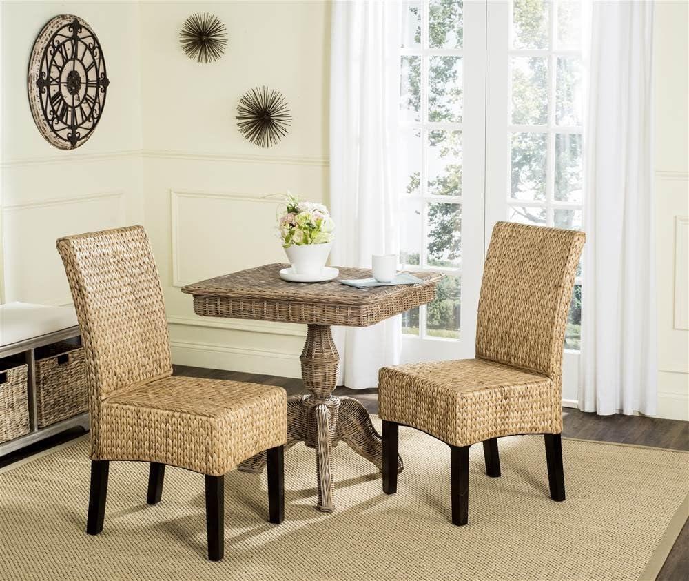 Luz Natural Wicker and Wood Side Chair Set