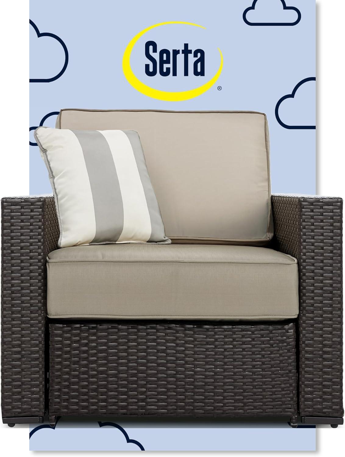 Serta Laguna Outdoor Patio Furniture Collection Arm Chair, Brown Wicker