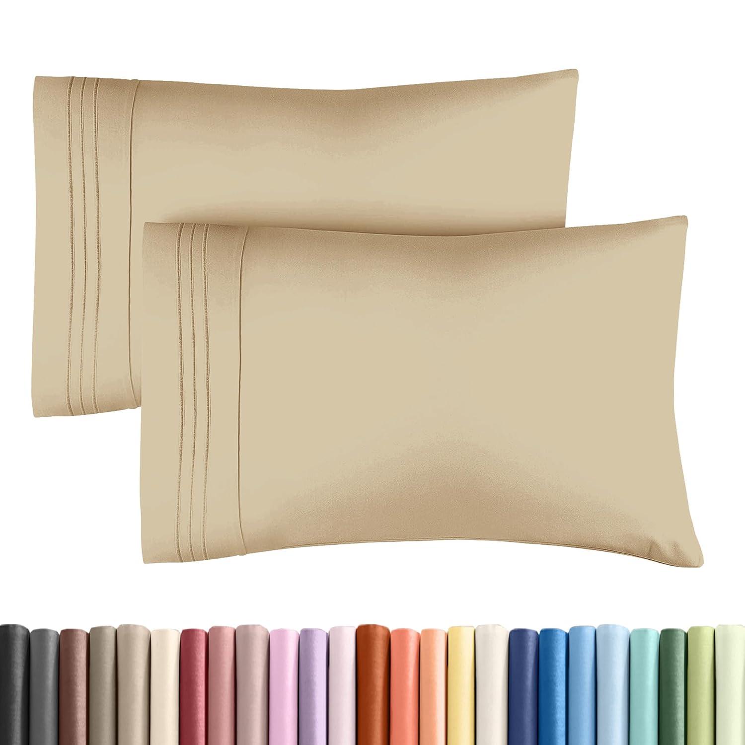 CGK Linens Hotel Quality Microfiber Pillowcase Covers (Set of 2)