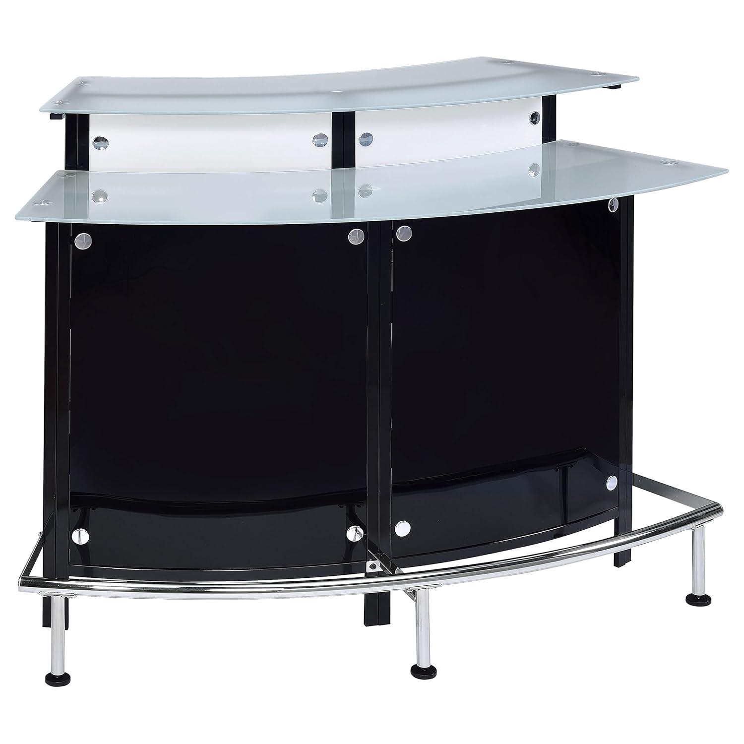 Coaster Company Contemporary Bar Table, Chrome/Black