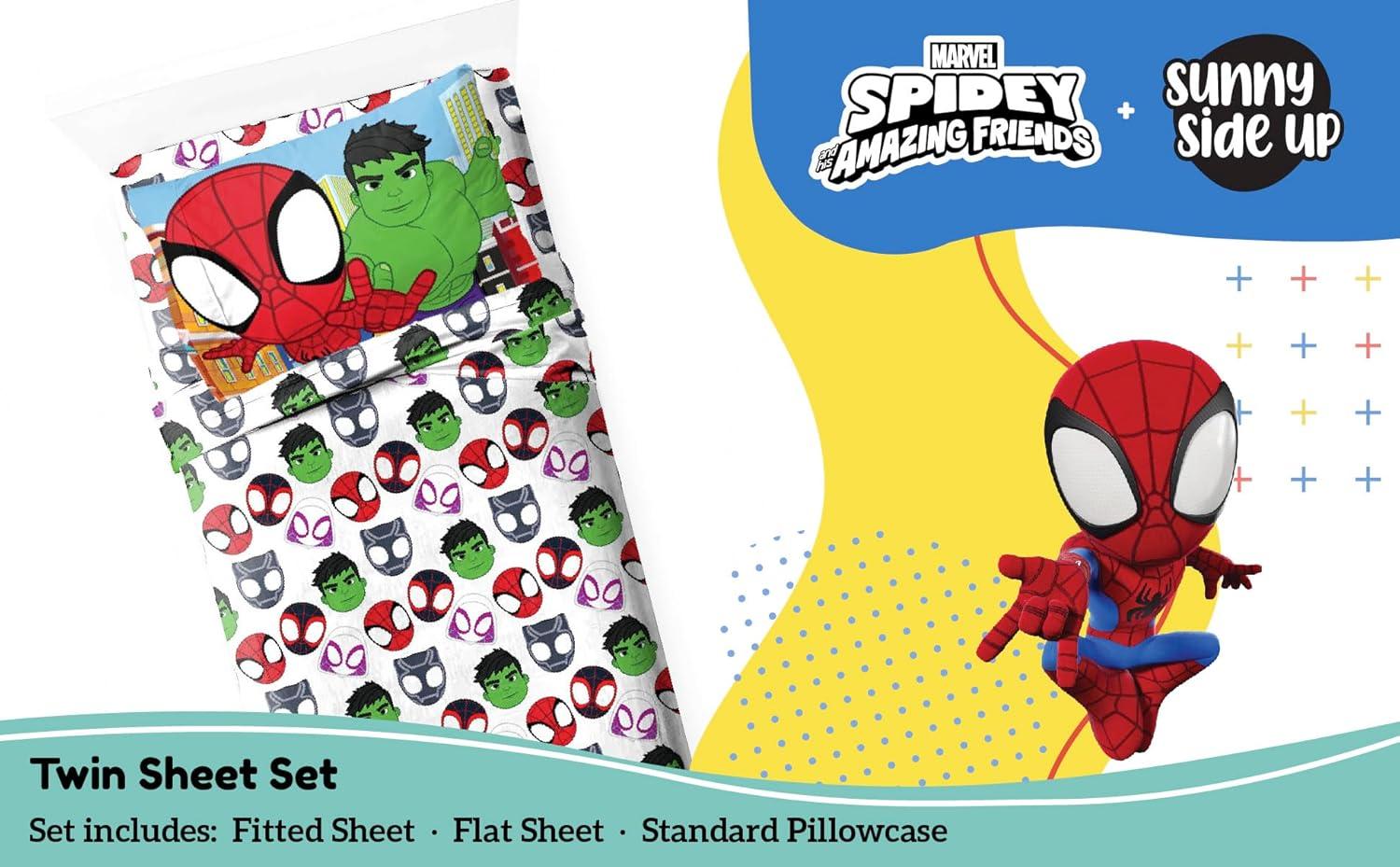 Sunny Side Up Spidey & His Amazing Friends Twin Sheet Set