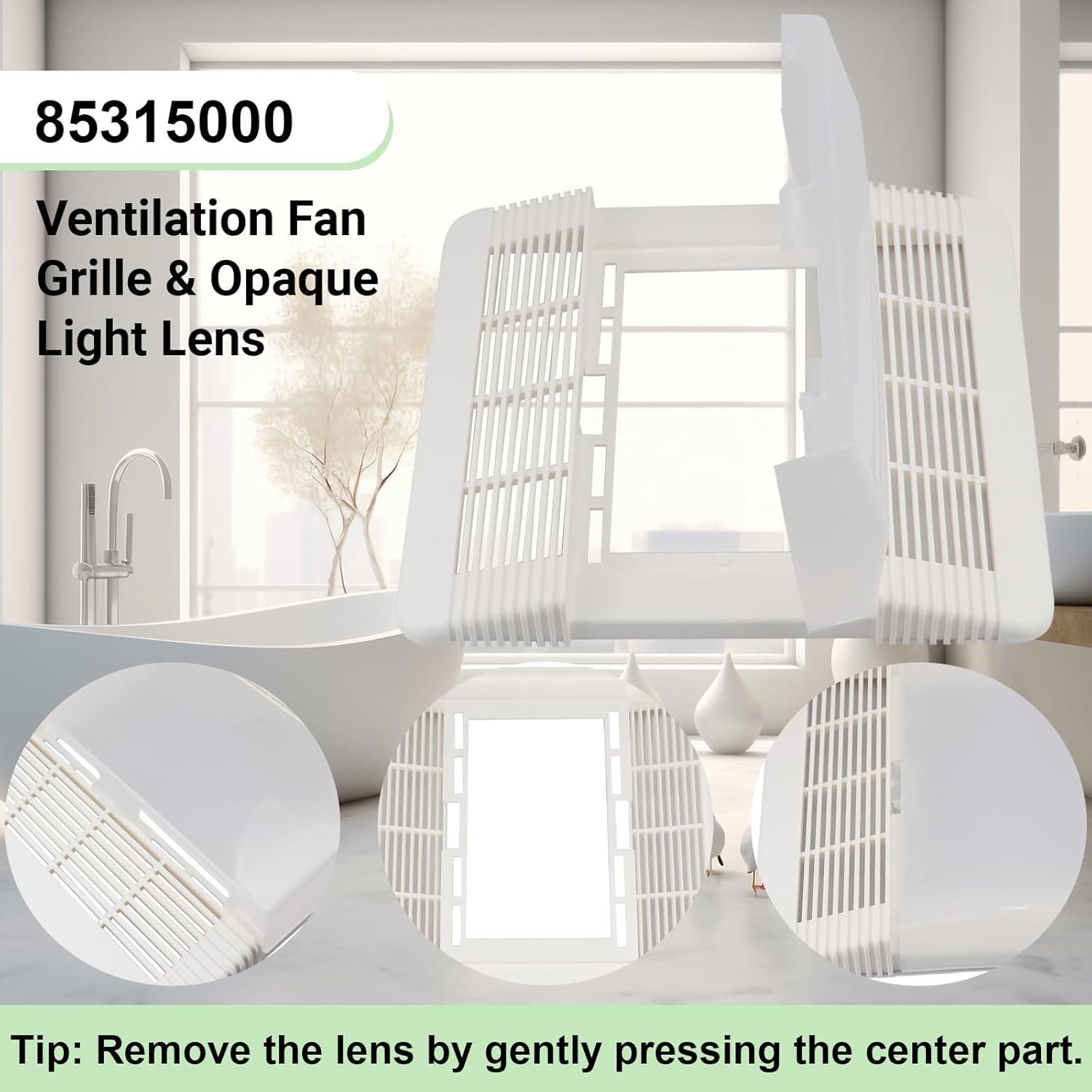 85315000 Bathroom Exhaust Fan Cover Ventilation Fan Grille Lens Assembly Replacement Parts for Br-oan-Nut-one 663, 663N, 663FL, 663L, 663LN, 669L, 669LN, 669FN, 763RL, 763RLN, 770F 769RL