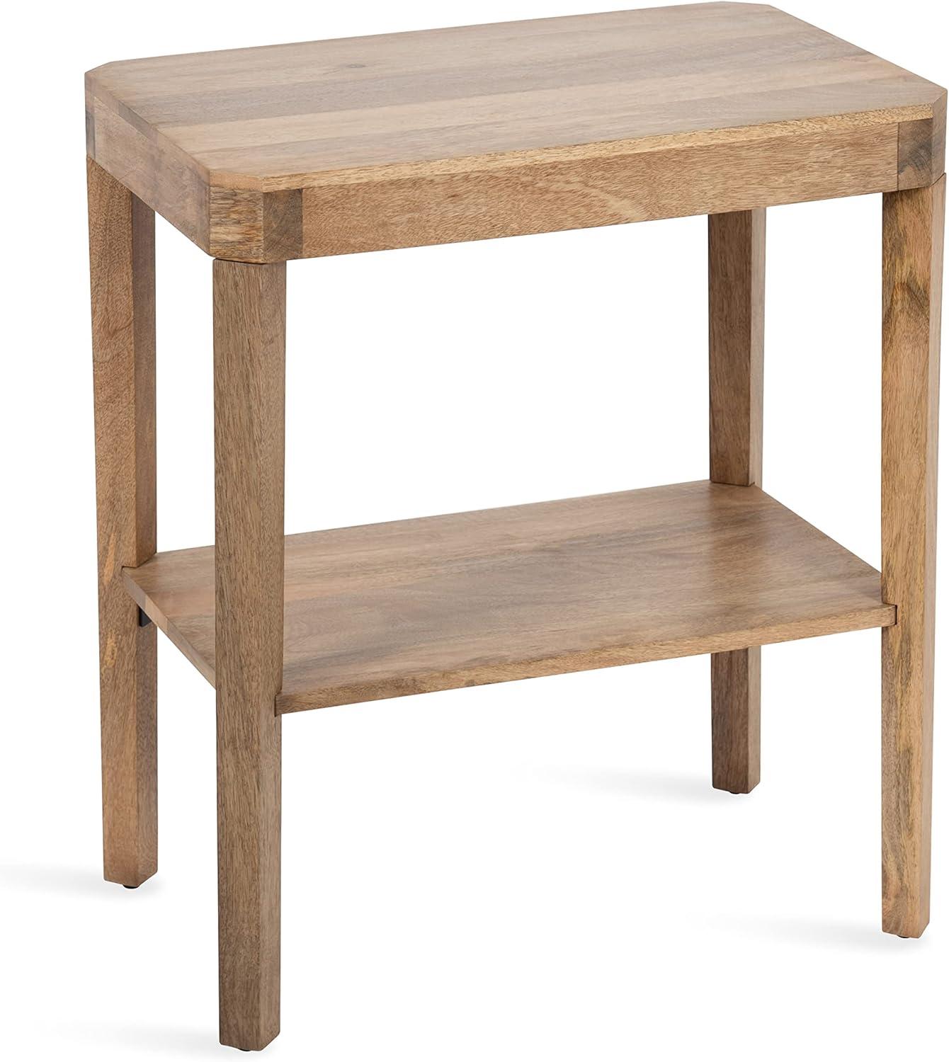 Kate and Laurel Talcott Rectangle Wood Side Table, 22x14x26, Natural