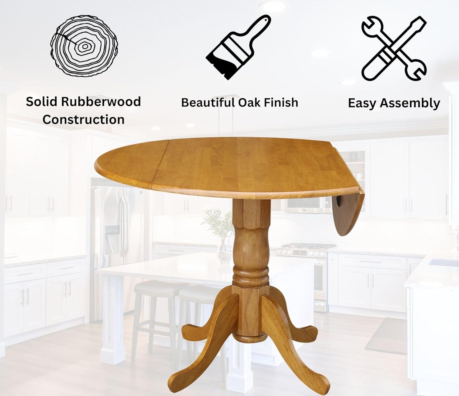 42" Mason Round Dual Drop Leaf Dining Table - International Concepts