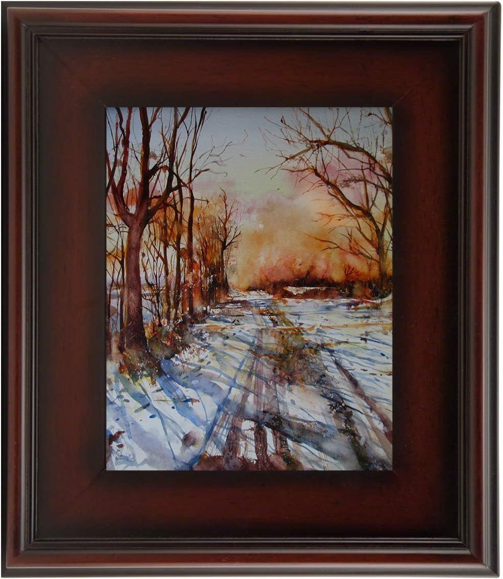 Creative Mark Plein Air Wooden Picture Frame - 6X8 Mahogany - Professional Single Frame for Art Panels, Stretched Canvas, Pictures and More, glass and backing not included
