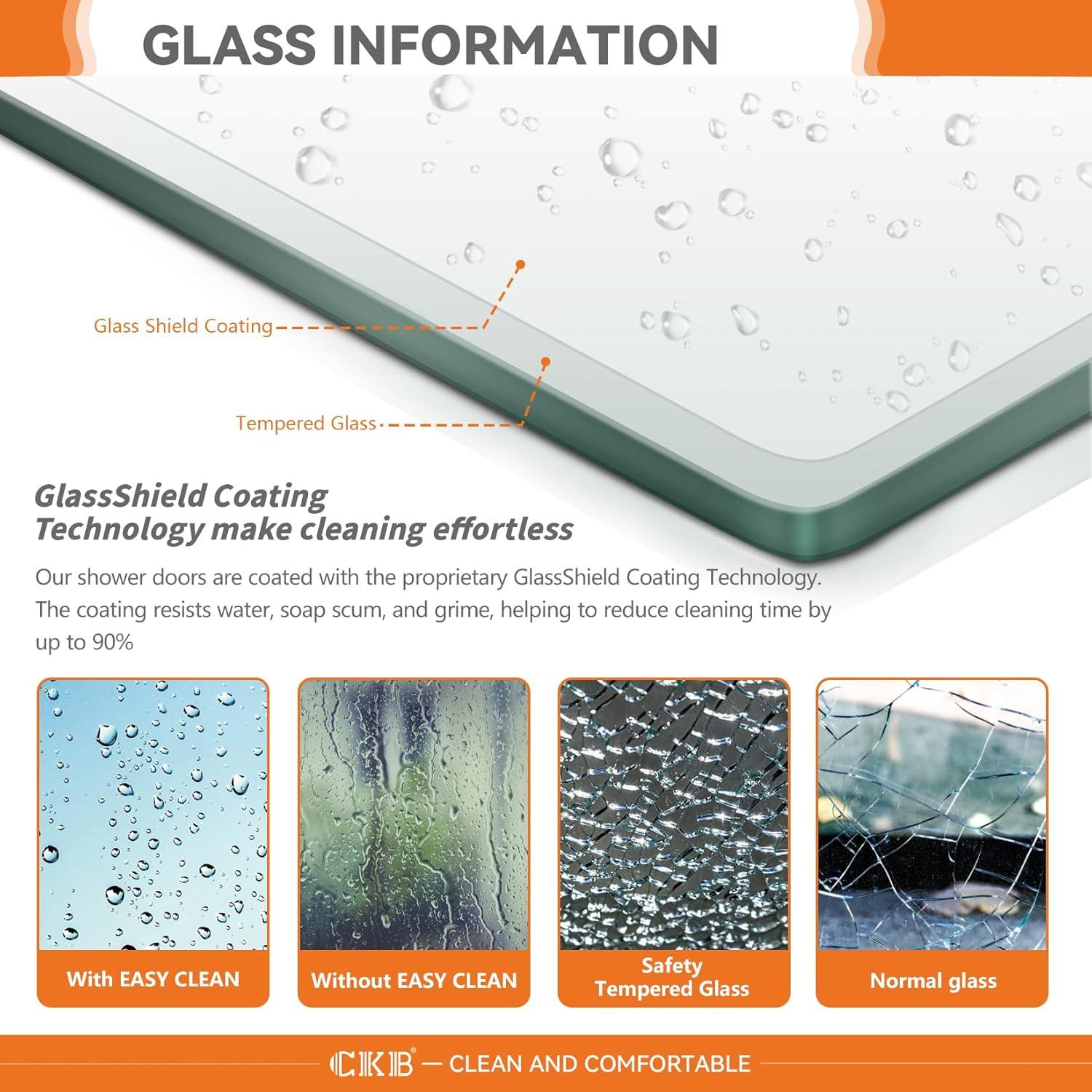 Matte Black Frameless Corner Shower Enclosure with Clear Glass