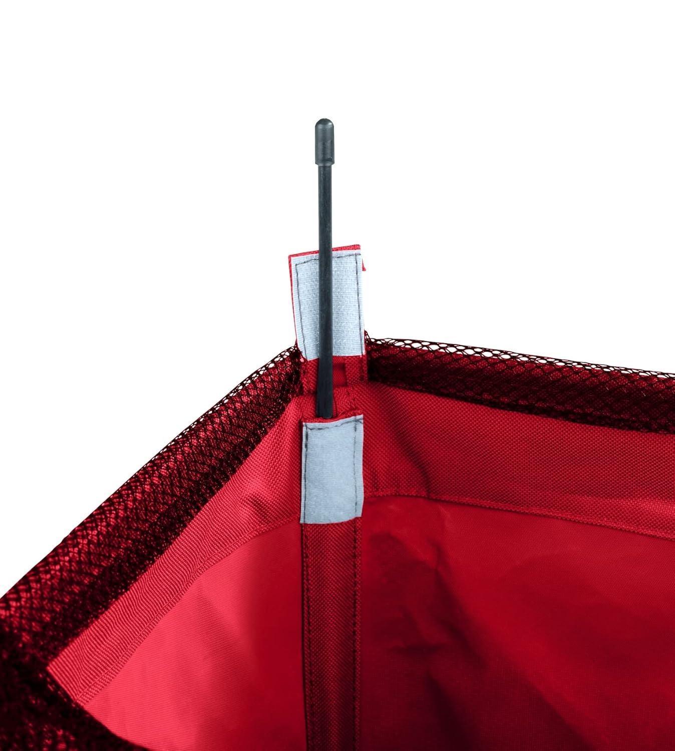 Laundry Basket with Wheels, Sorter, With Lid, Storage, Laundry Hamper, Laundry Bin, Slim red