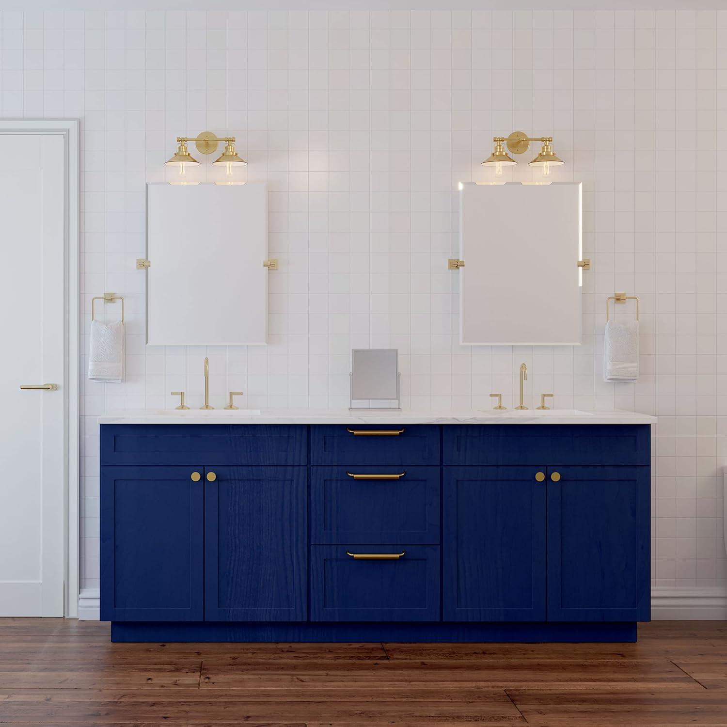 Latitude II Wall Mounted Frameless Beveled Rectangle Mirror | Pivoting Bathroom Vanity Wall Mirror