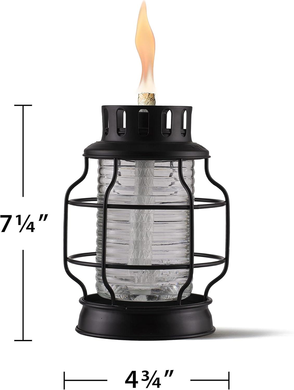 TIKI® Brand 7.20 Inch Table Torch Lantern Metal Black