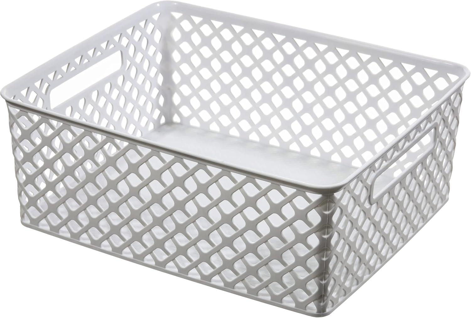 8 Piece Decorative Basket Set - White