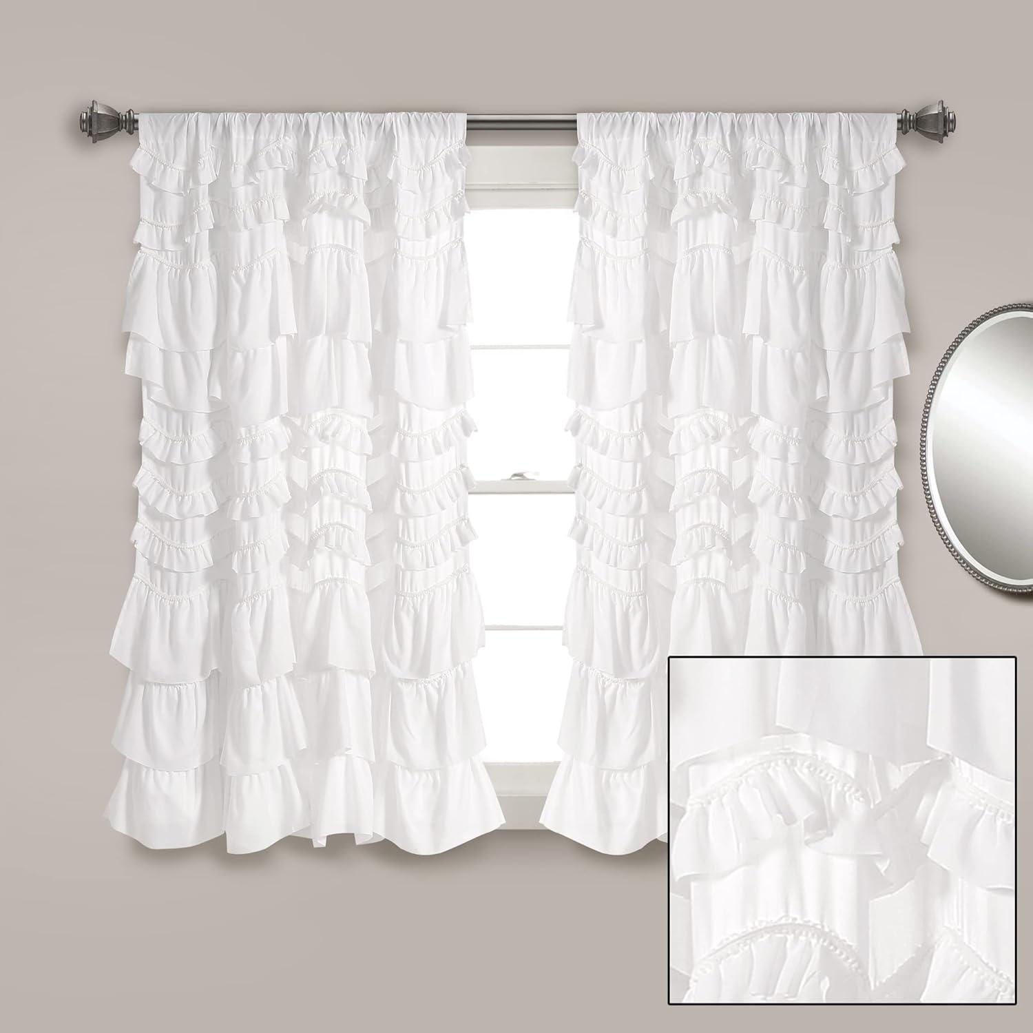 Lush Decor Kemmy Polyester Semi Sheer Curtain Single Panel