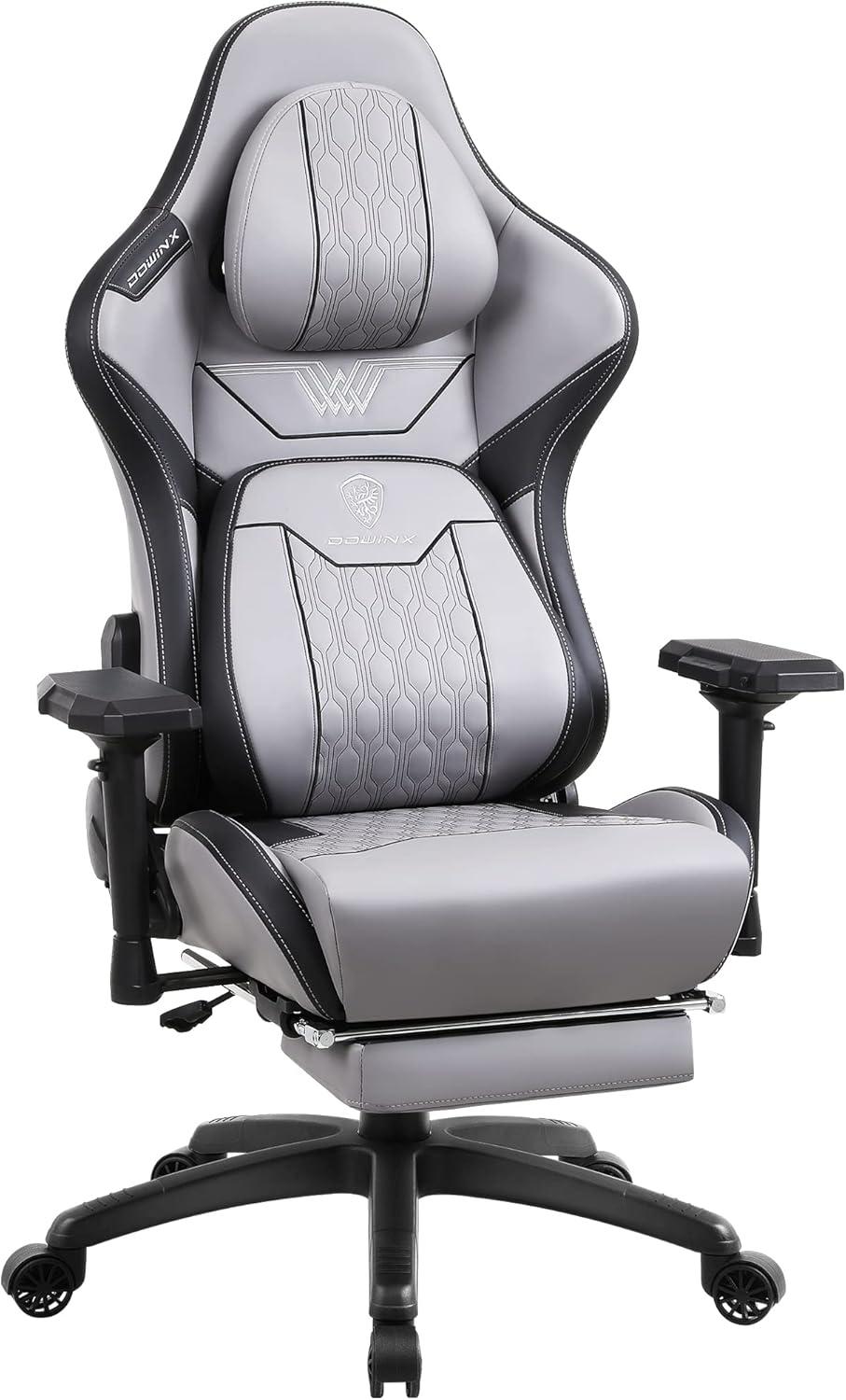 Dowinx Adjustable Reclining Ergonomic Swiveling PC & Racing Game Chair with Footrest