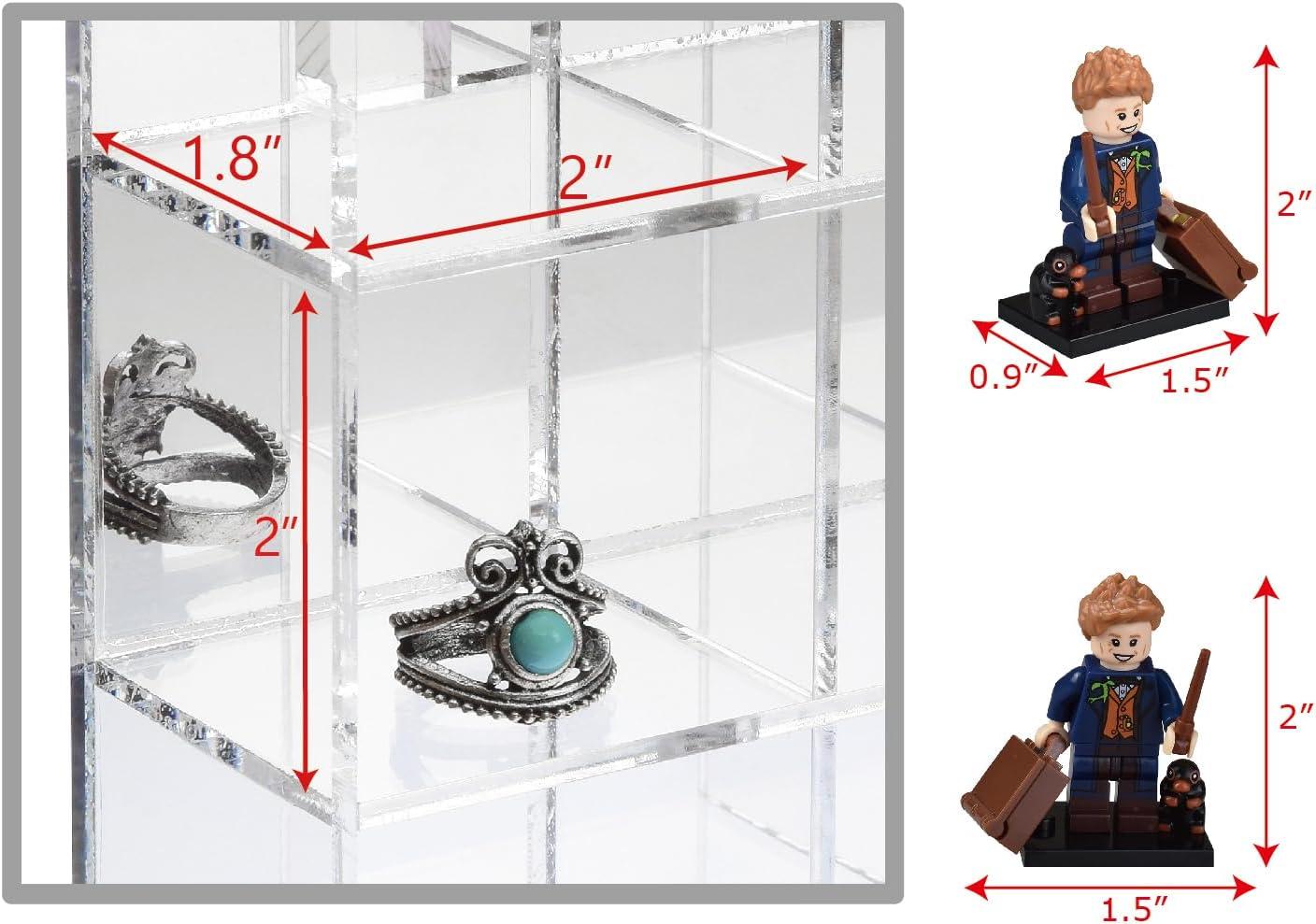 Ikee Design Mountable 25 Compartments Display Case w/ Mirrored Back