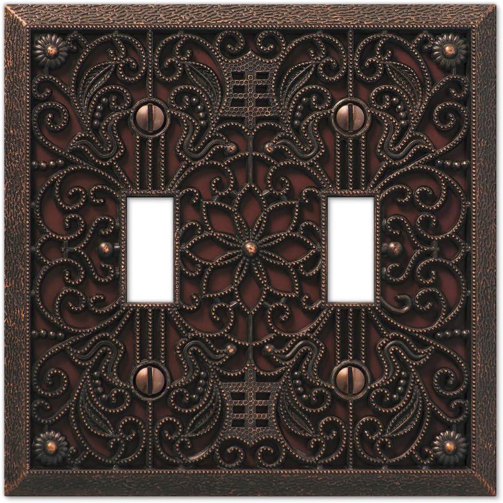 Amerelle 65TTDB Moderne Wallplate 2 Toggle Cast Metal Bronze 1-Pack