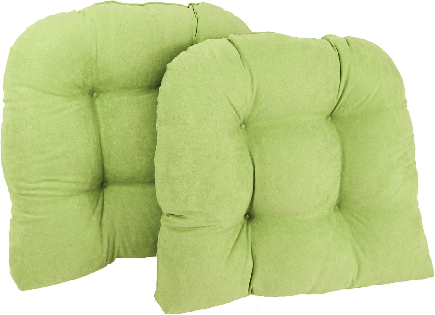 Blazing Needles 19-inch U-Shaped Microsuede Tufted Dining Chair Cushions (Set of 2)