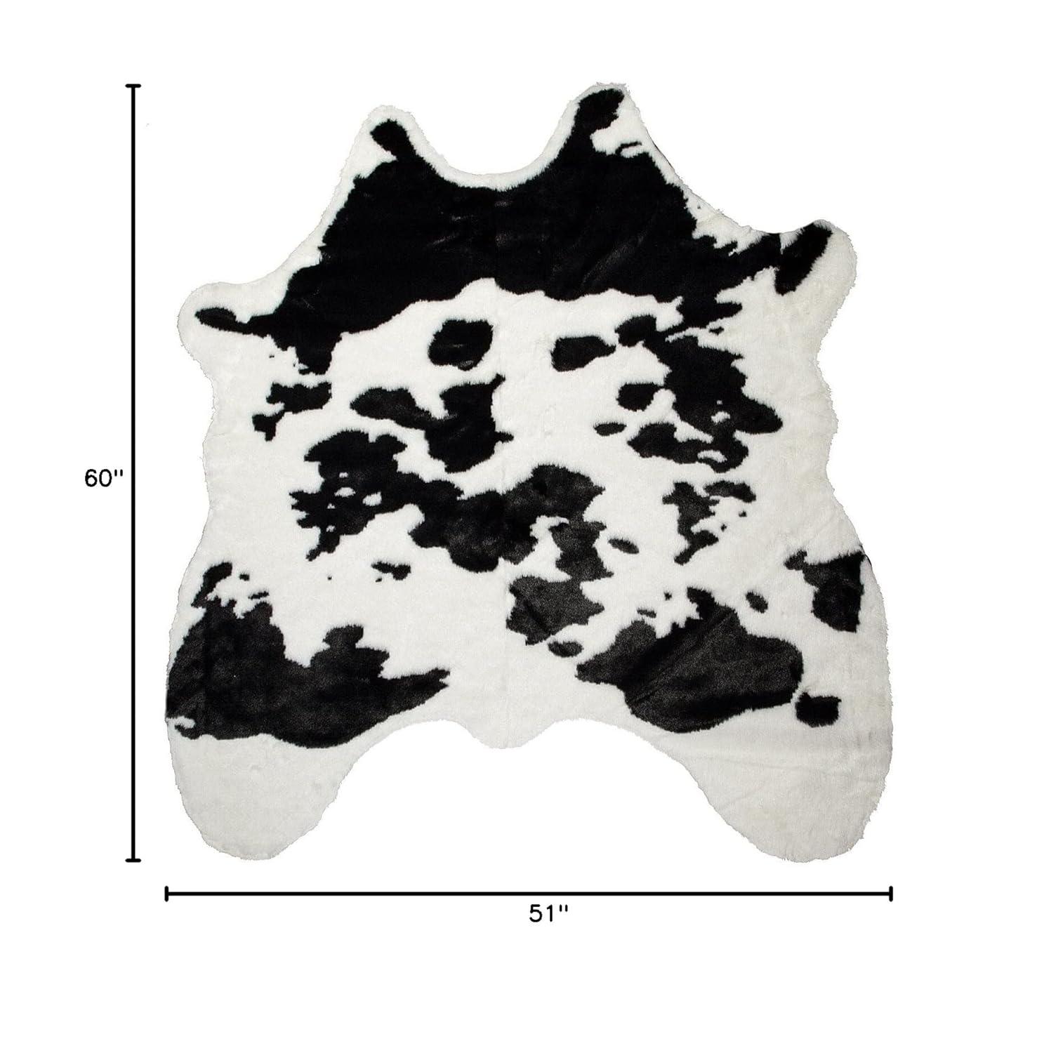 Gray Tufted Synthetic Cowhide 4' x 6' Washable Rug