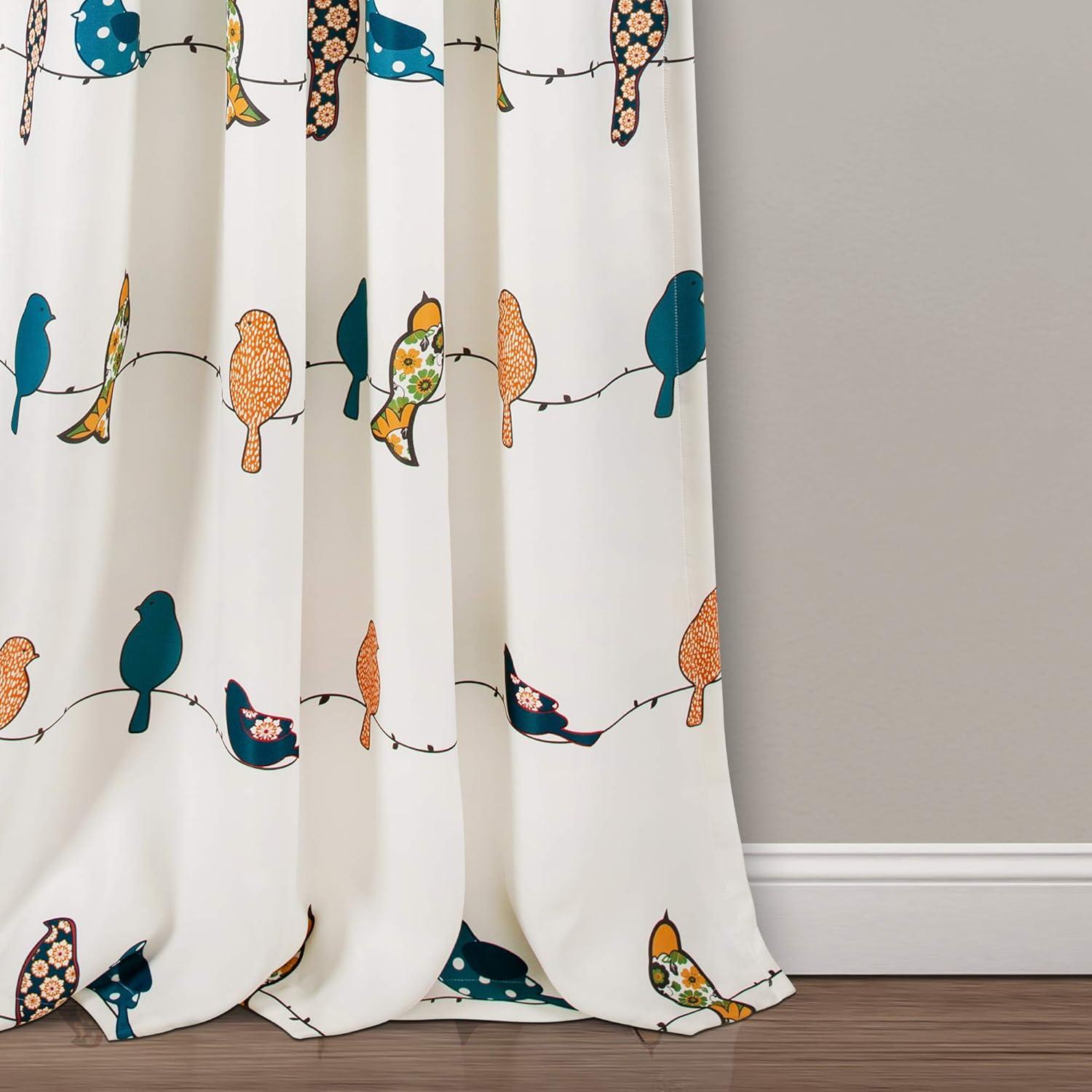 Frifoho Rowley Birds Room Darkening Thermal Rod Pocket Curtain Panels (Set of 2)