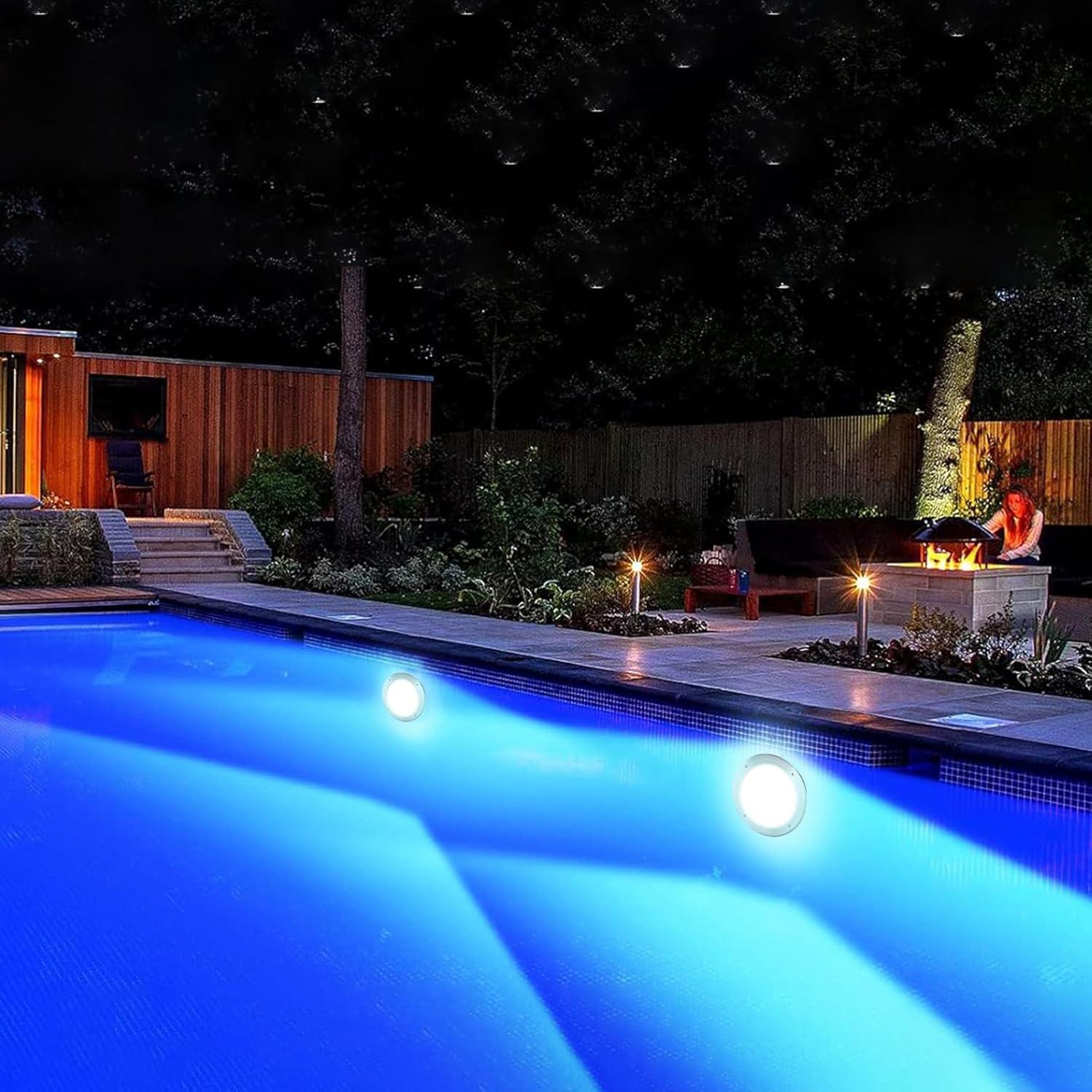 120V AC LED Pool Light, 10 Inch 40W, RGBW Color Changing Inground Swimming Pool Spa Light Underwater, with 50 FT Cord Remote Control, Fit for 10in Large Wet Niches, IP68 & Tested to UL Standards
