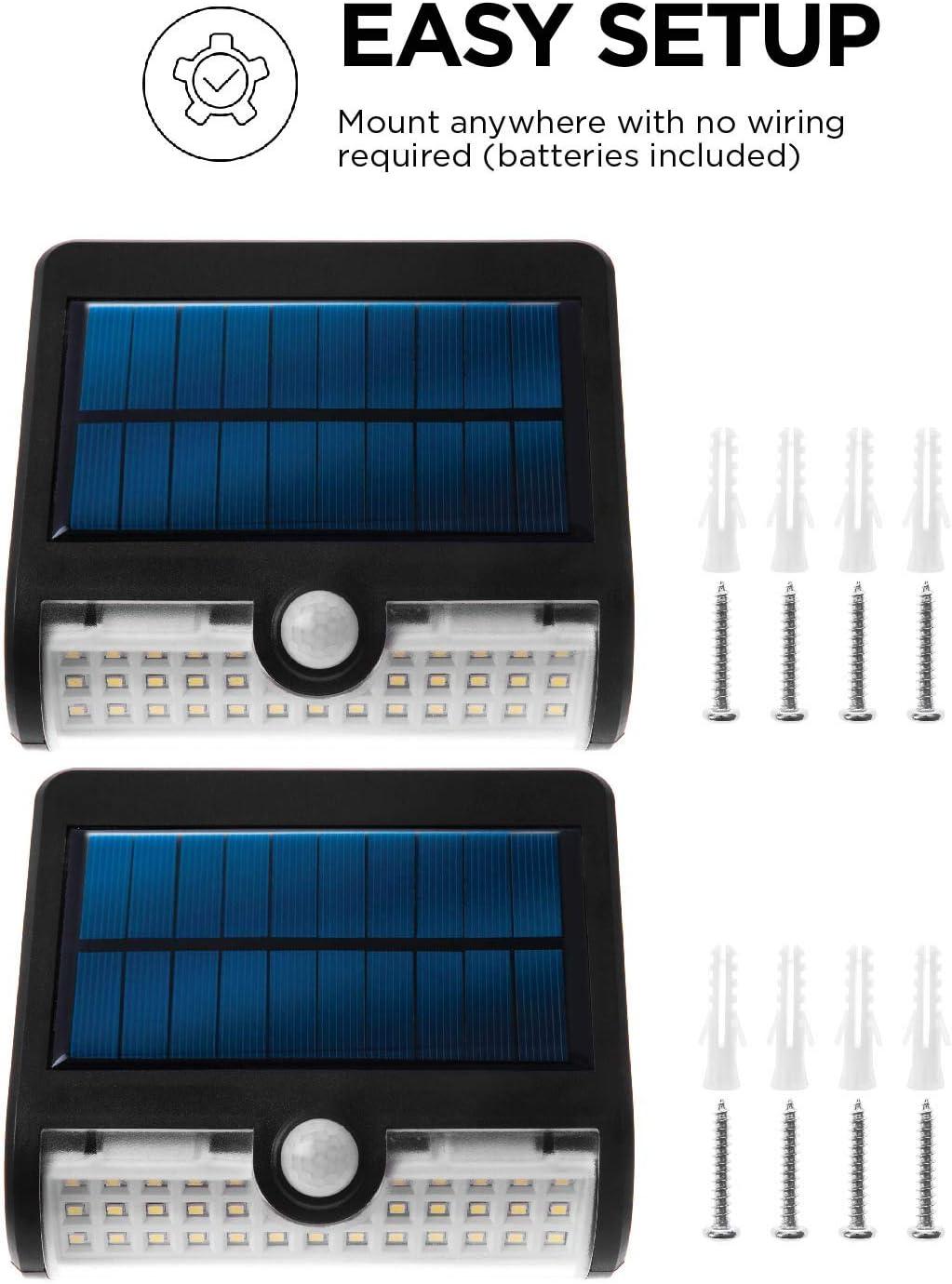 1 - Head LED Solar Powered Dusk to Dawn Outdoor Security Wall Pack with Motion Sensor