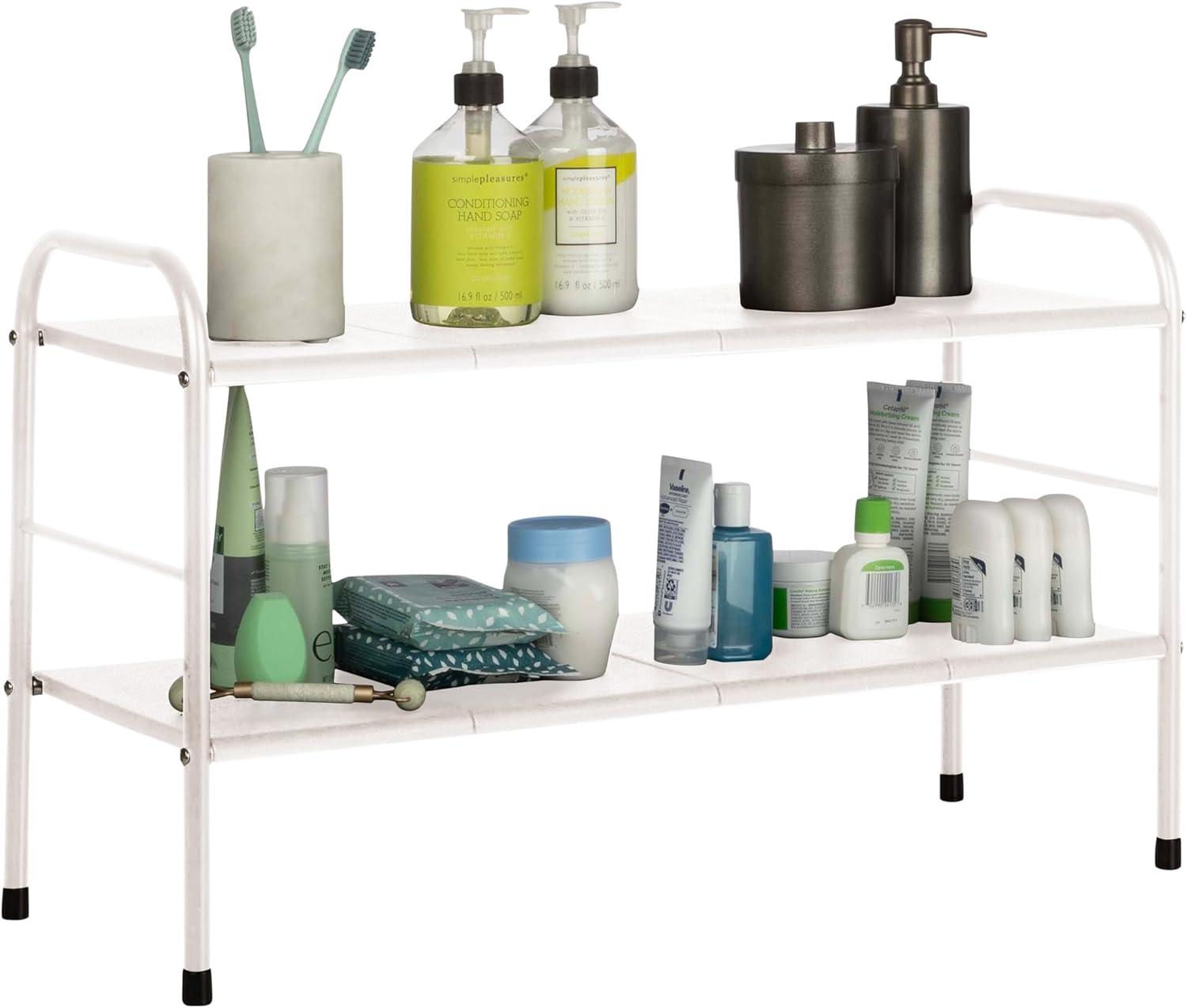 Under Sink Organizer - 2 Tier Adjustable Shelf Organizer with 8 Removable Panels - Kitchen or Bathroom Under Sink Organizers and Storage by Home-Complete