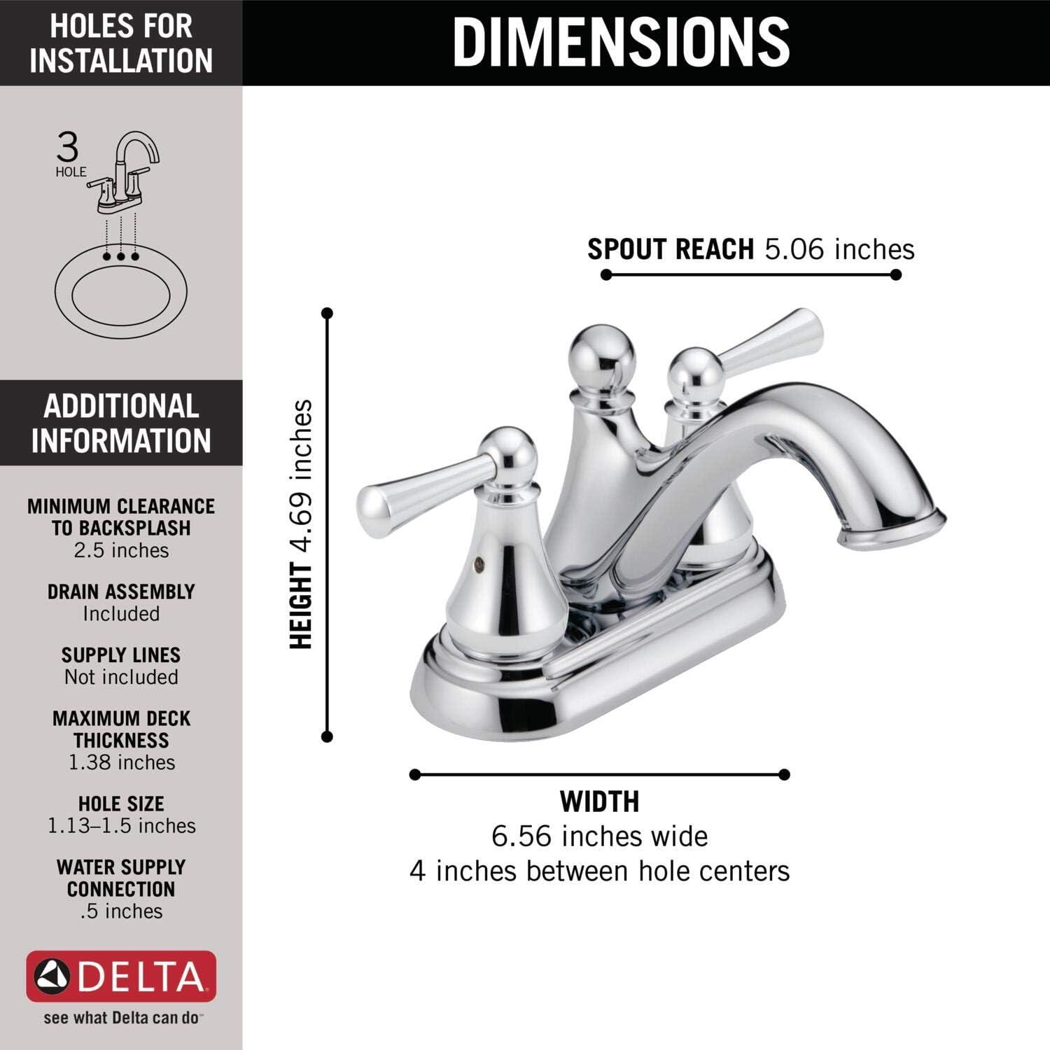 Haywood Centerset Bathroom Faucet with Drain Assembly, 2-handle Bathroom Sink Faucet