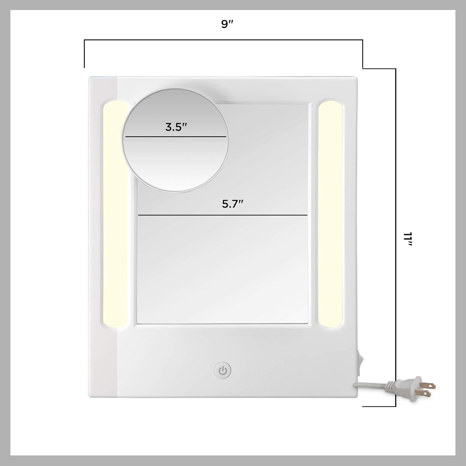 Conair LED Lighted Vanity Makeup Mirror With 5x Spot Magnification, Free Standing White Finish BE200W