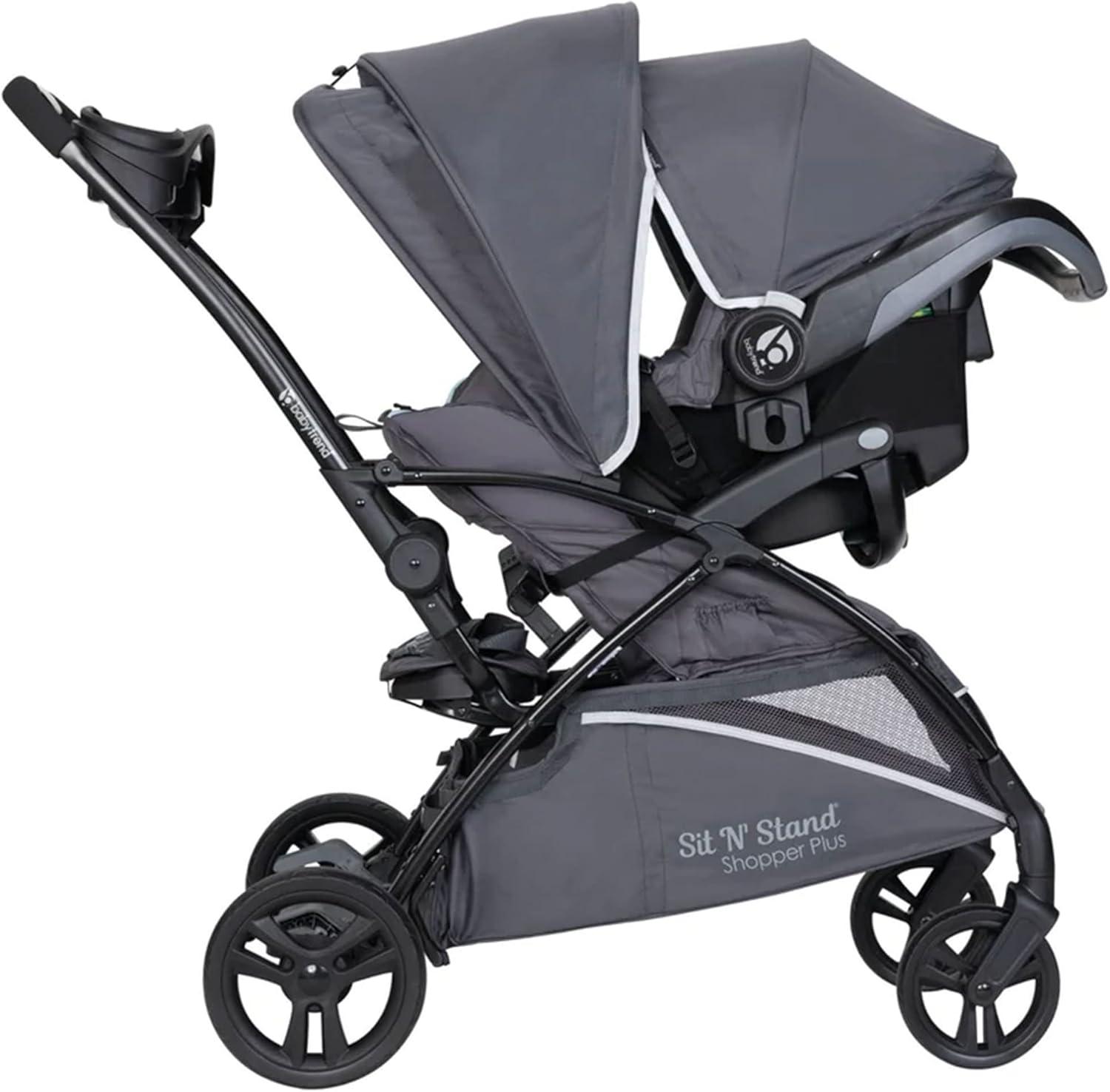 Baby Trend Sit N’ Stand Lightweight 5-in-1 Shopper Plus Stroller, Blue Mist