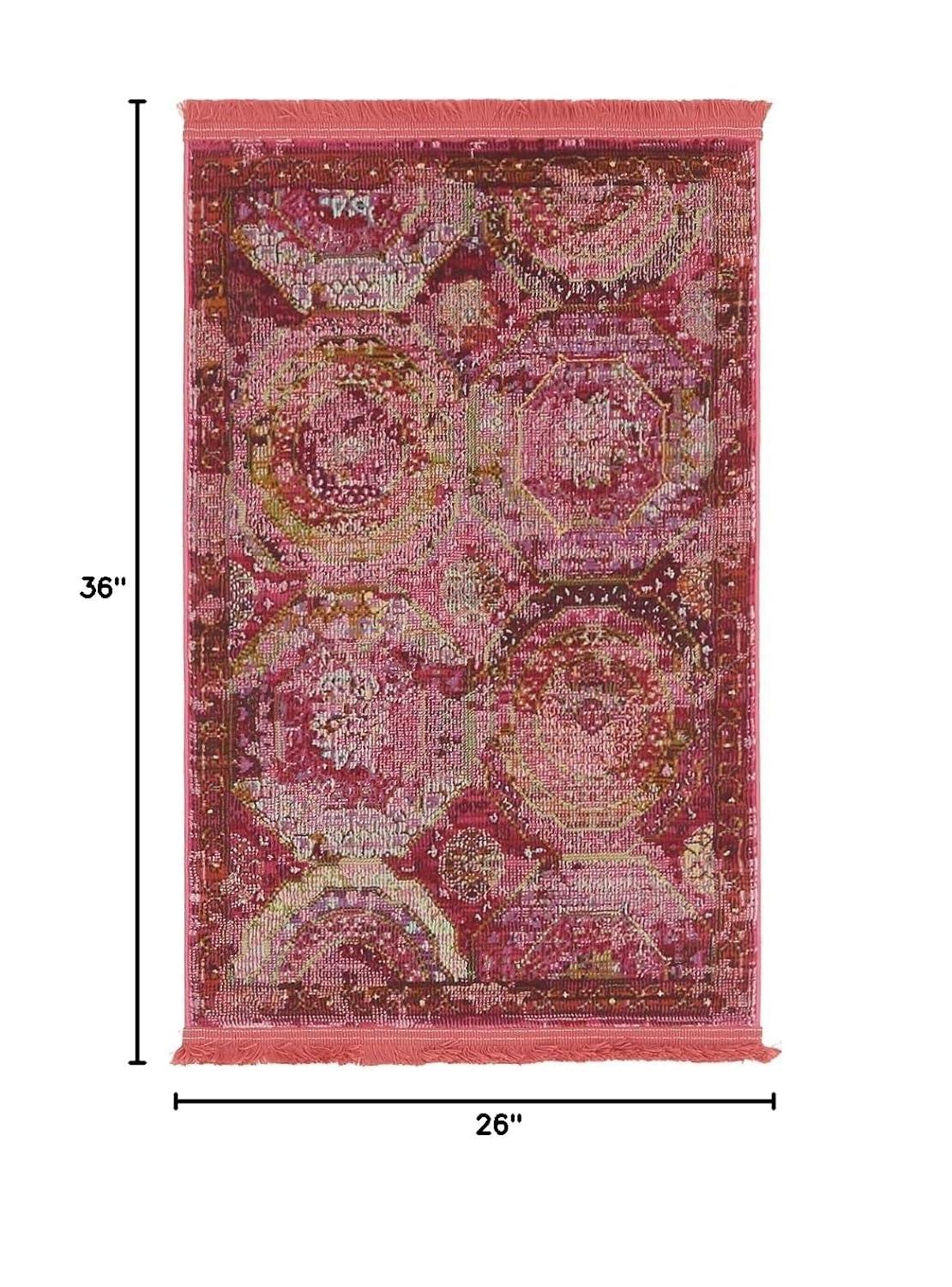 Unique Loom Baracoa Collection Area Rug - Coppelia (2' 2" x 3' Rectangle Pink/Ivory)