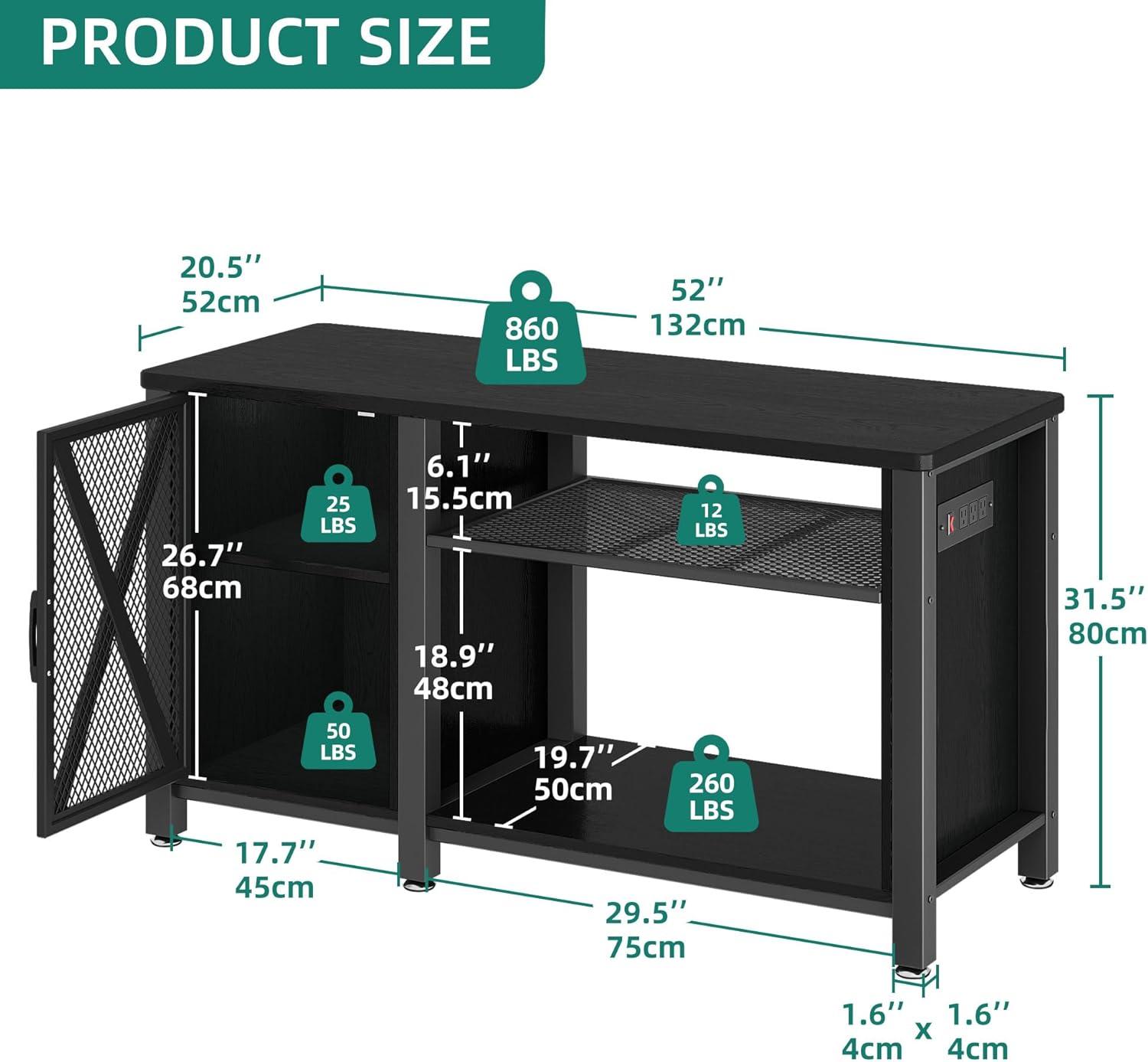Tucker Murphy Pet™ Fish Tank Stand - 55-75 Gallon Wooden Aquarium Stand With Storage Cabinet For Fish Tank Accessories - 770 LBS Capacity, 51"X19.6"X35"H