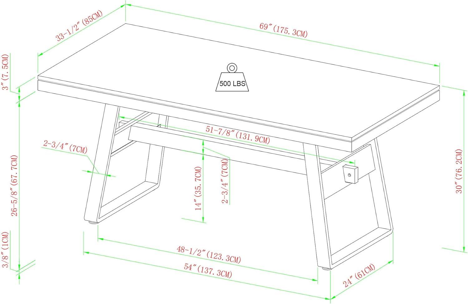 Ash Metal Base Dining Table