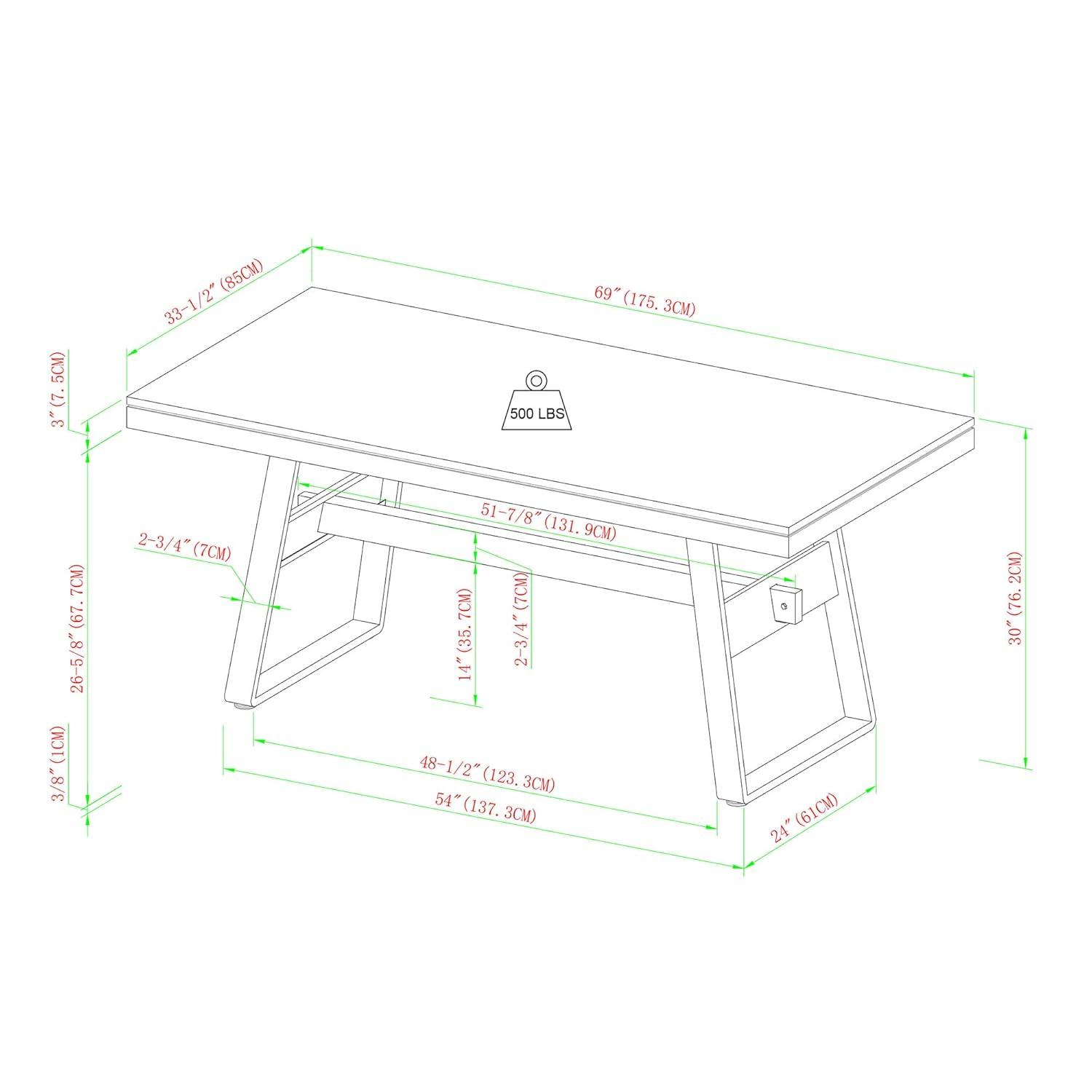 Ash Metal Base Dining Table