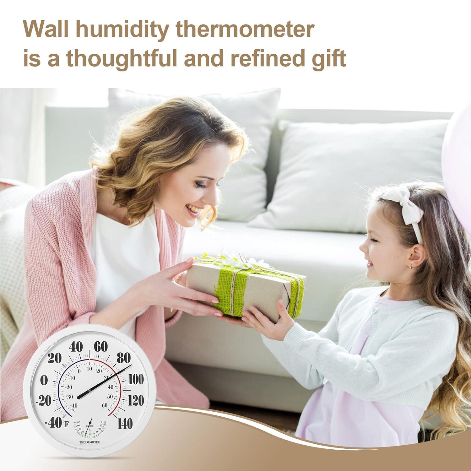 Uanit Indoor Outdoor Thermometer Large Numbers Wall Thermometer Hygrometer Waterproof Does not Require Battery Wireless Hanging Hygrometer Garden Decoration