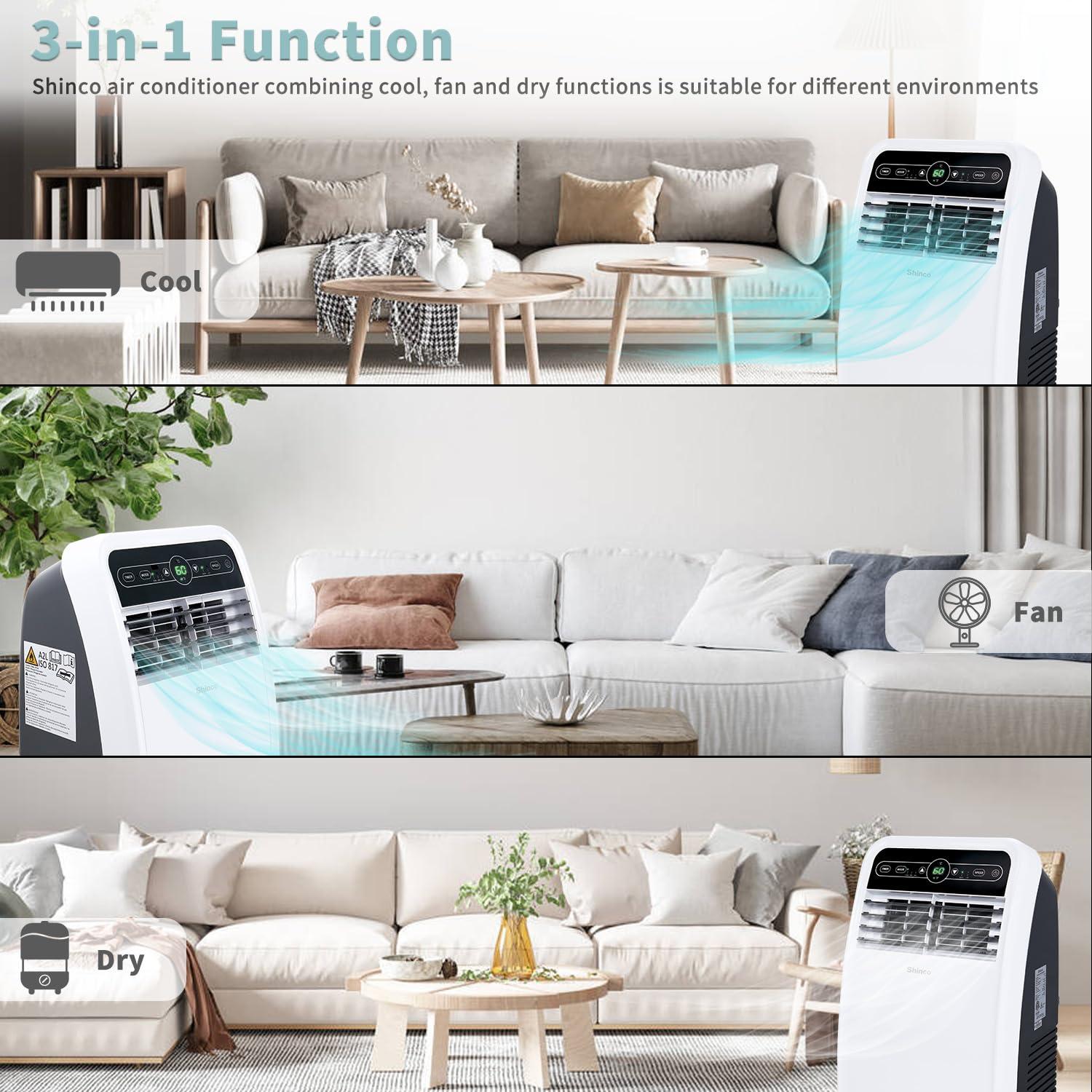 Shinco Shinco 8,000 BTU(ASHRAE) Portable Air Conditioner with Remote
