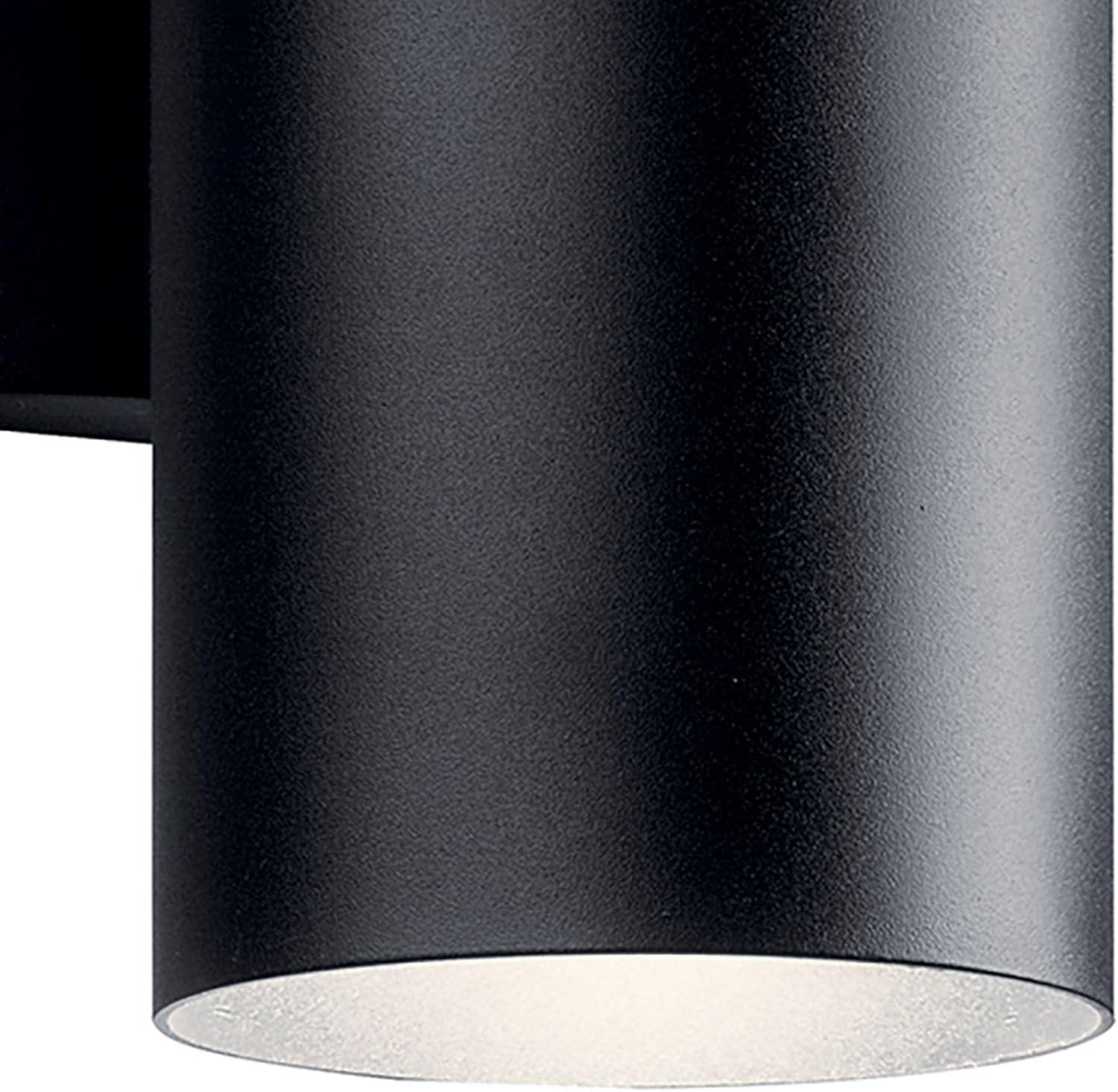 Kichler 12" 1 Light Integrated LED Textured Black Cylinder Outdoor Wall Sconce