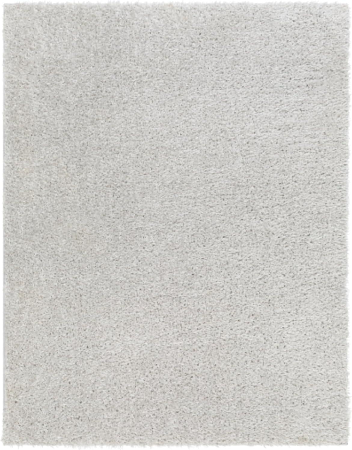 Light Gray Rectangular Shag Area Rug, 7'10" x 10'