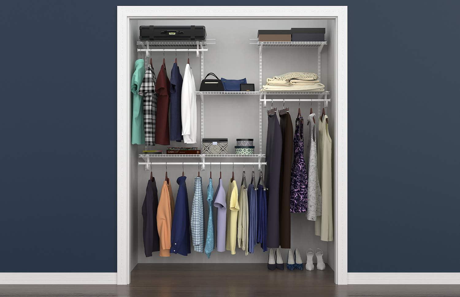 Adjustable White Steel Wire Closet Organizer System