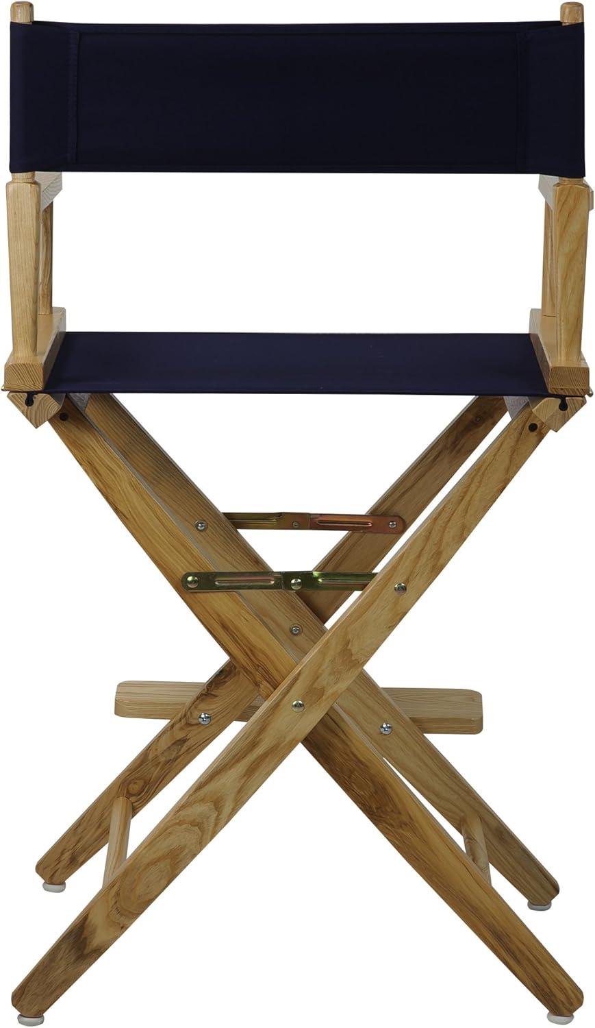 American Trails Extra-Wide Premium 24" Directors Chair Natural Frame W/Navy Color Cover