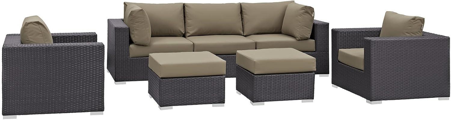 Modway Bocabec Synthetic Rattan Outdoor Patio Sectional Set (7 Piece Set) by Havenside Home