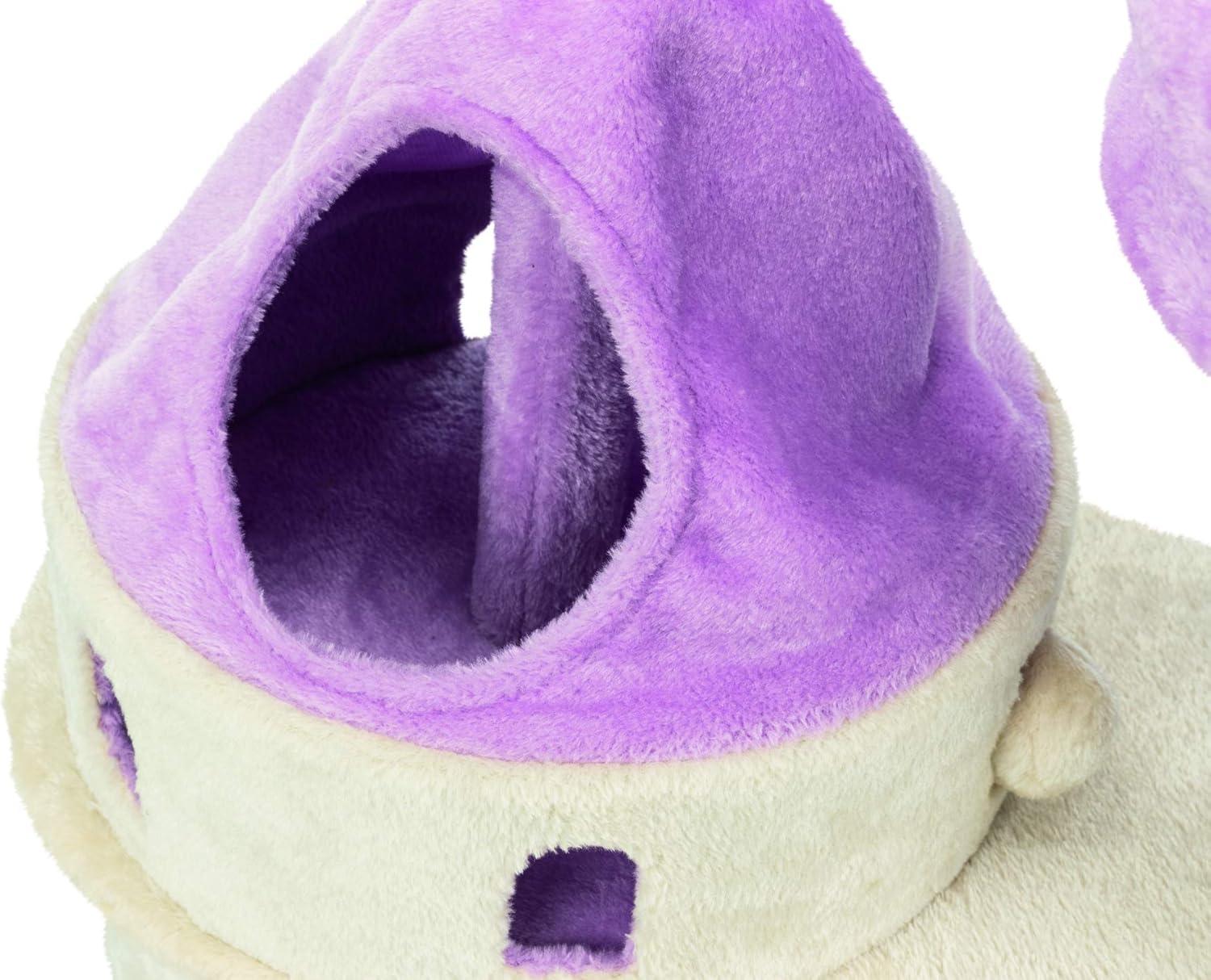 TRIXIE My Kitty Darling Castle Condo, Plush Cat Tree, Sisal Scratching Post, Removable Bed, Crinkling Blanket, Cat Toy